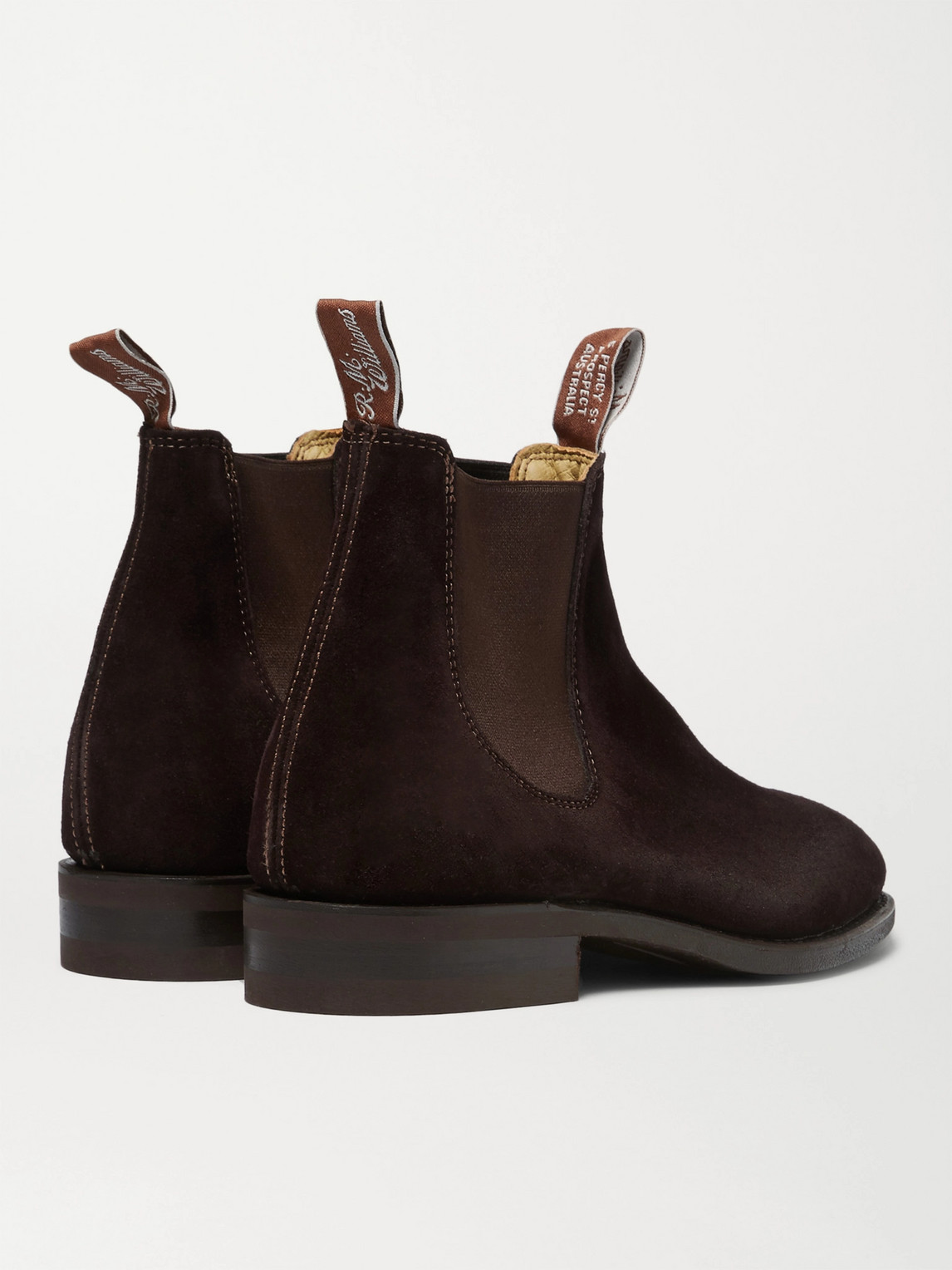 Shop R.m.williams Comfort Craftsman Suede Chelsea Boots In Brown