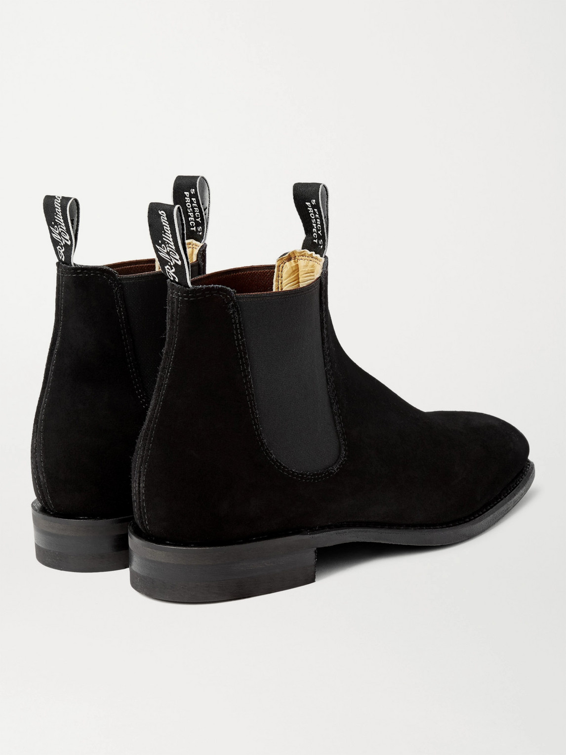 Shop R.m.williams Comfort Craftsman Suede Chelsea Boots In Black