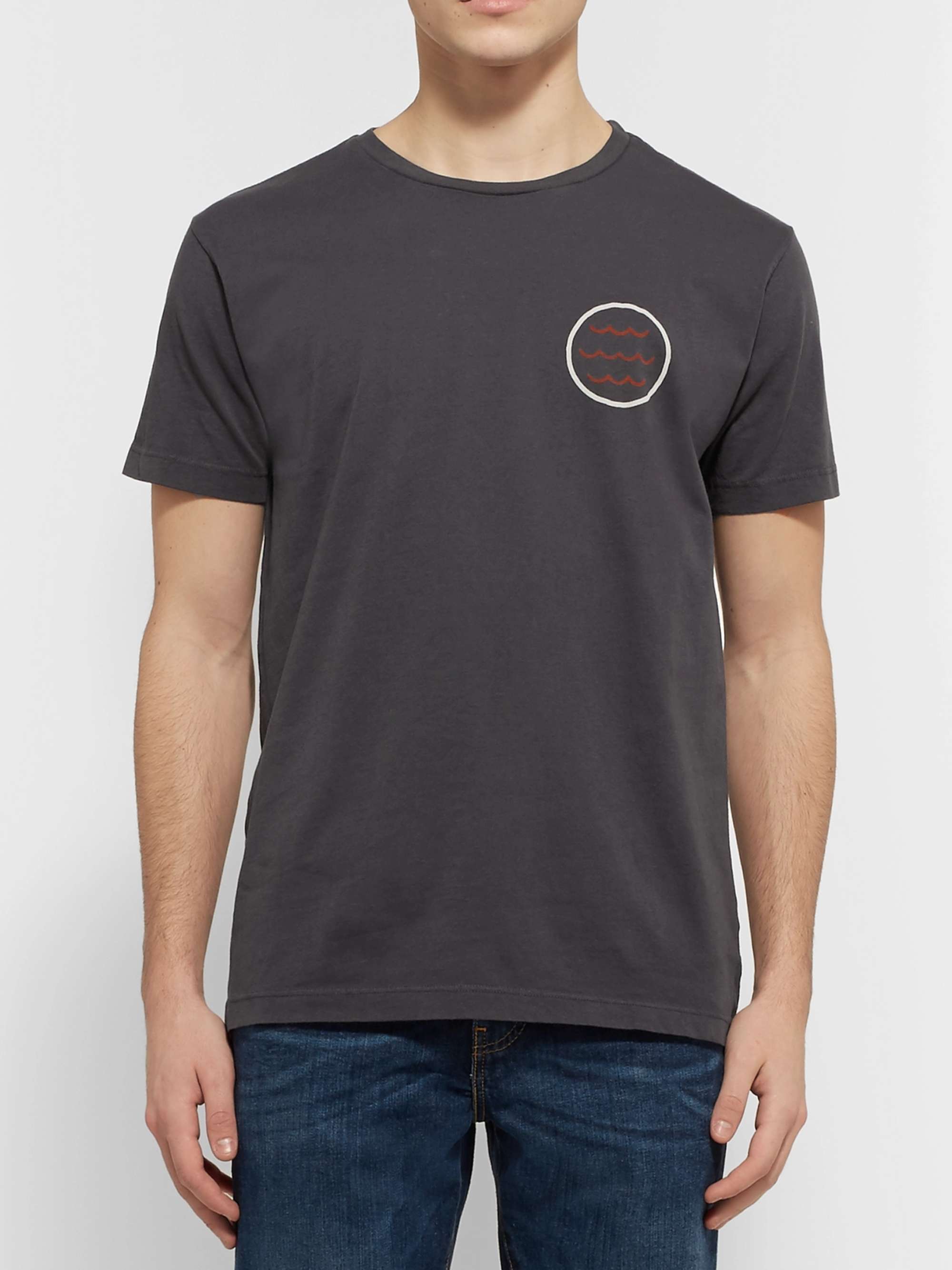 MOLLUSK Red Tide Printed Cotton-Jersey T-Shirt