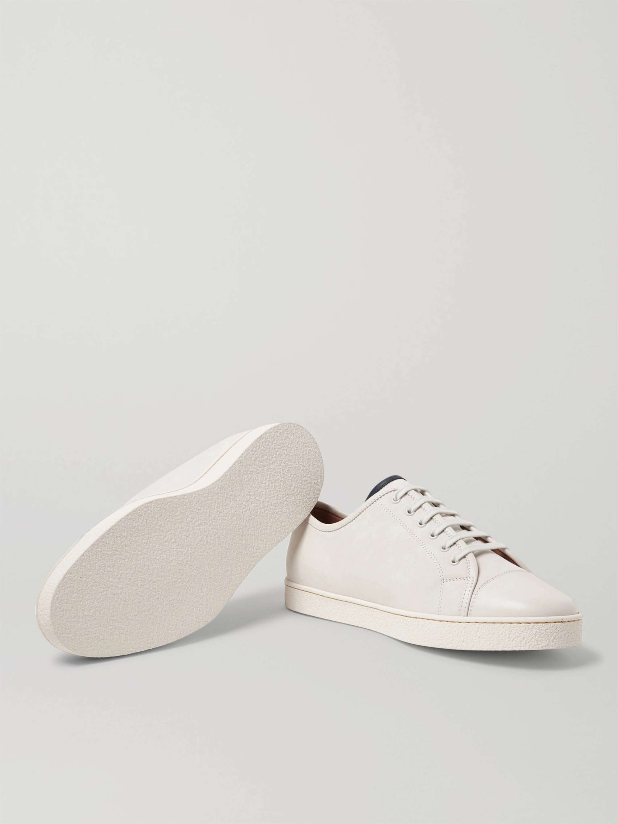 JOHN LOBB Levah Cap-Toe Brushed-Leather Sneakers