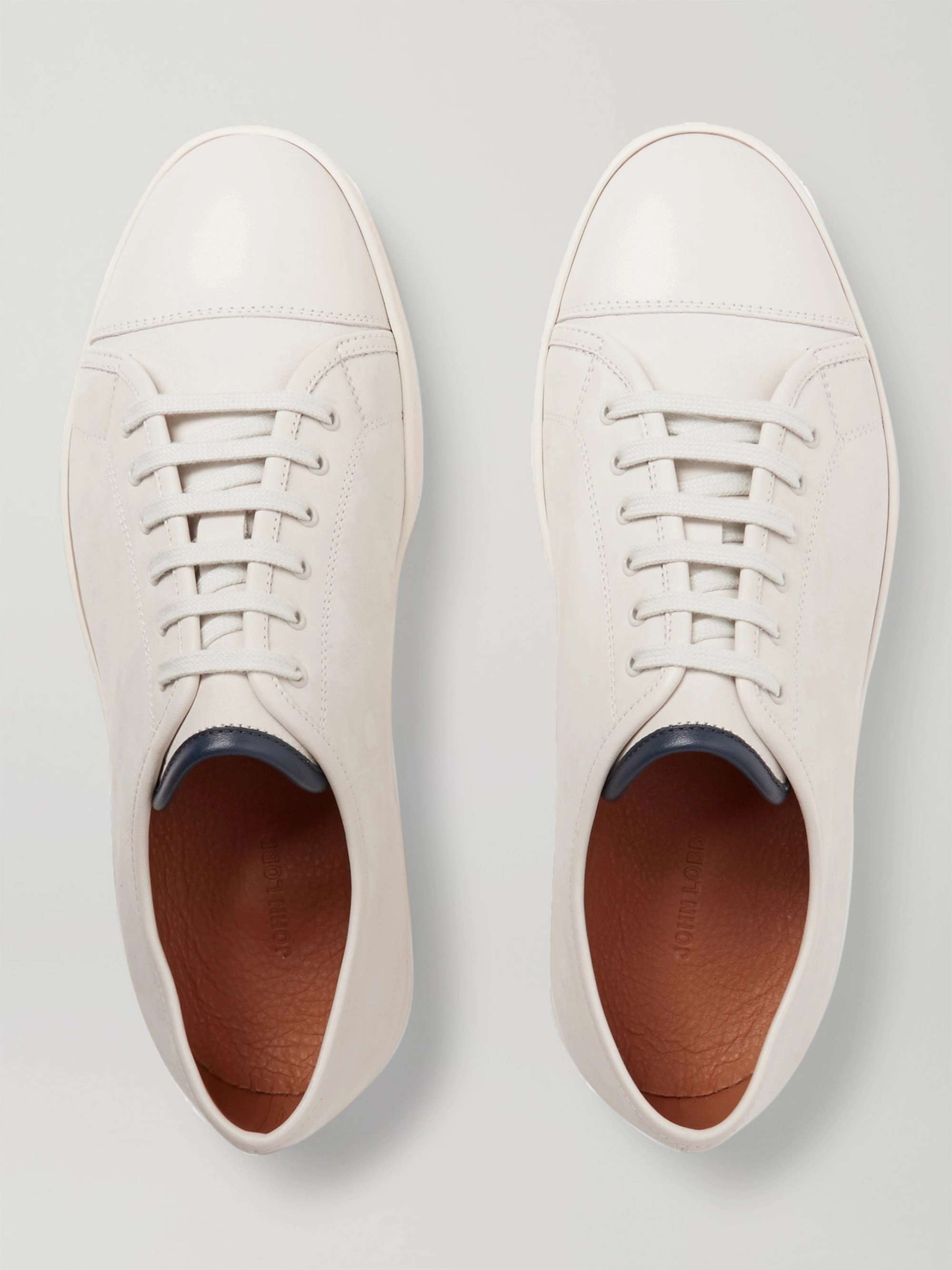 JOHN LOBB Levah Cap-Toe Brushed-Leather Sneakers