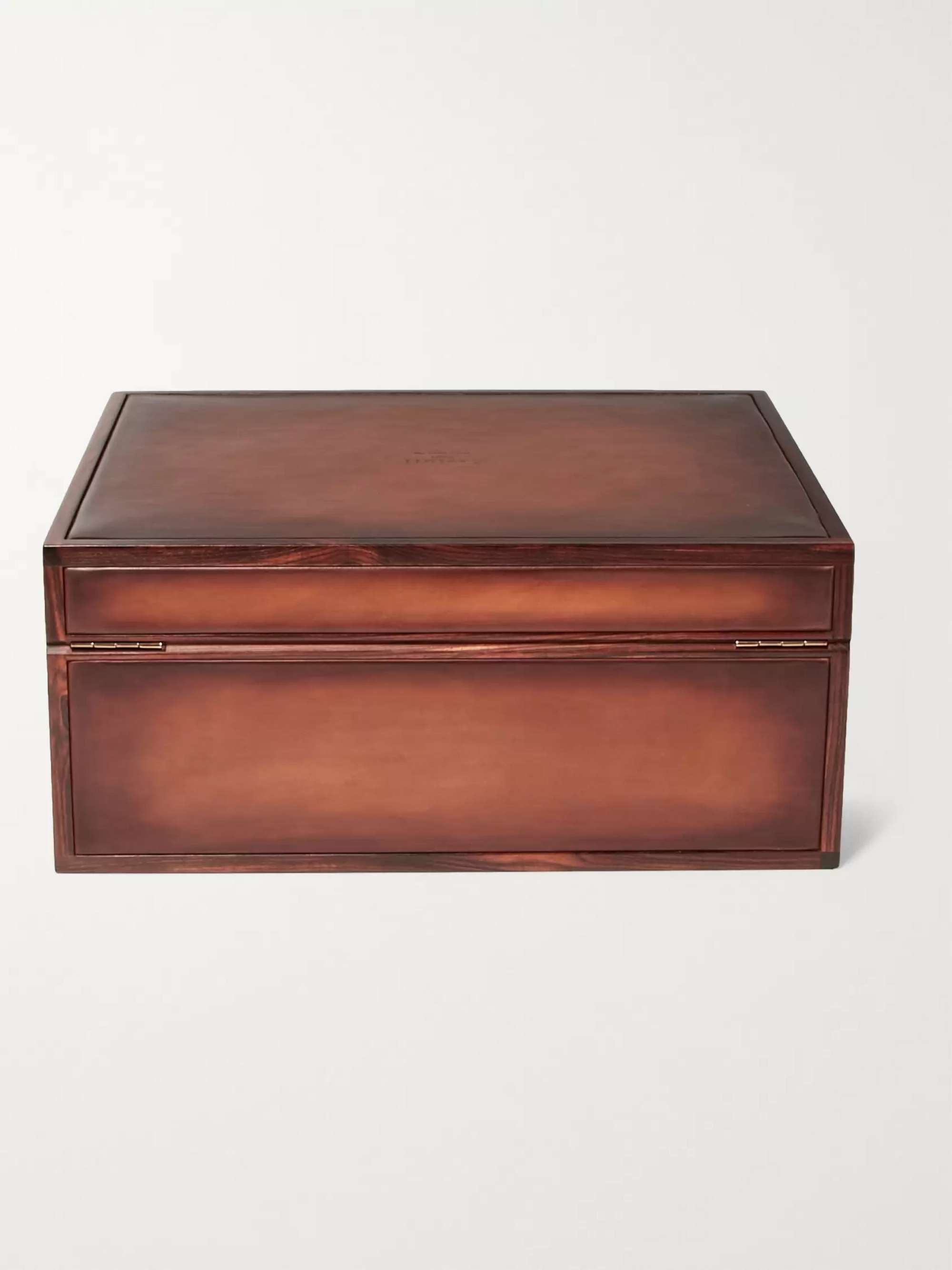 BERLUTI Venezia Leather and Wood Cigar Box