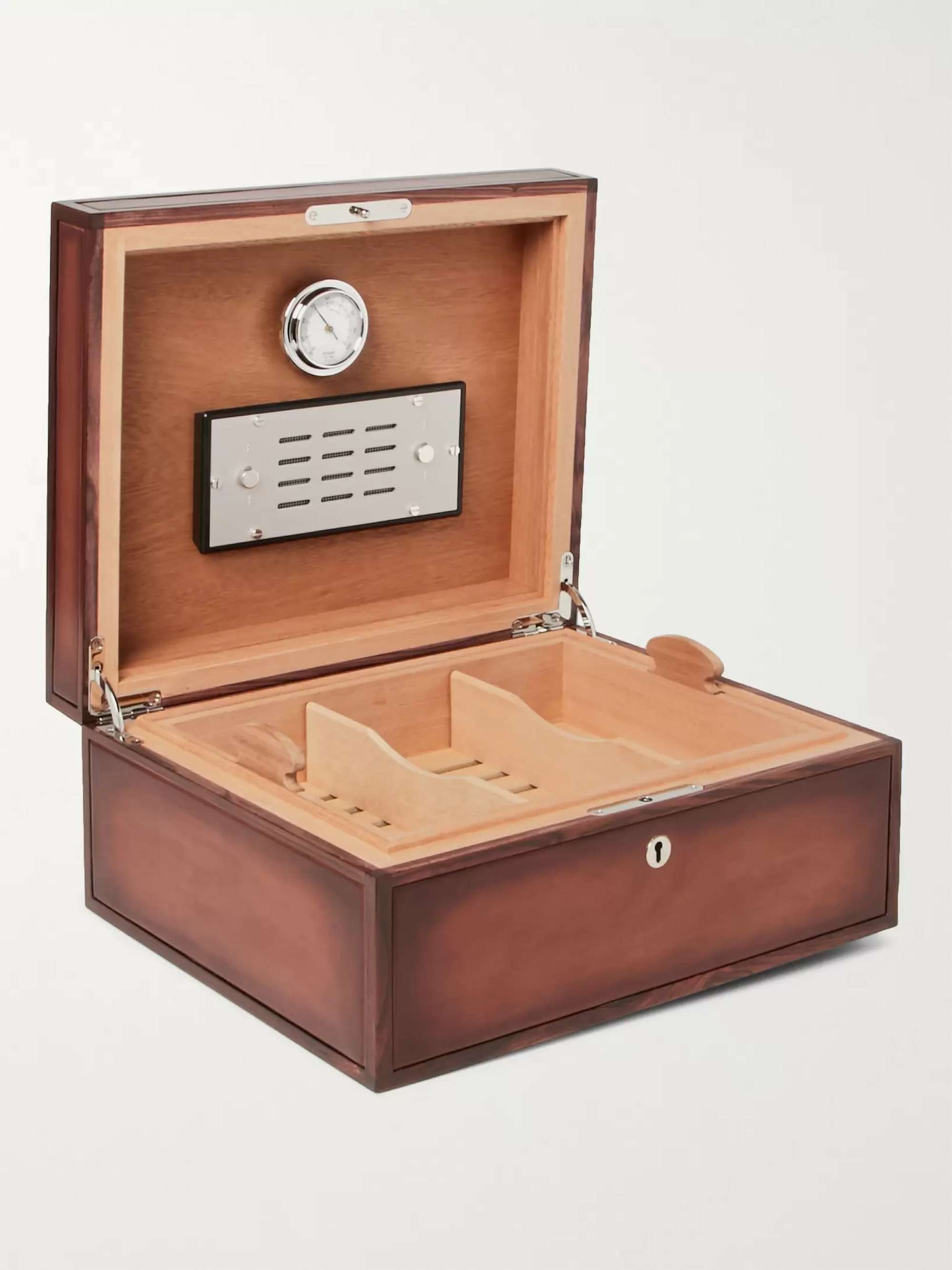BERLUTI Venezia Leather and Wood Cigar Box