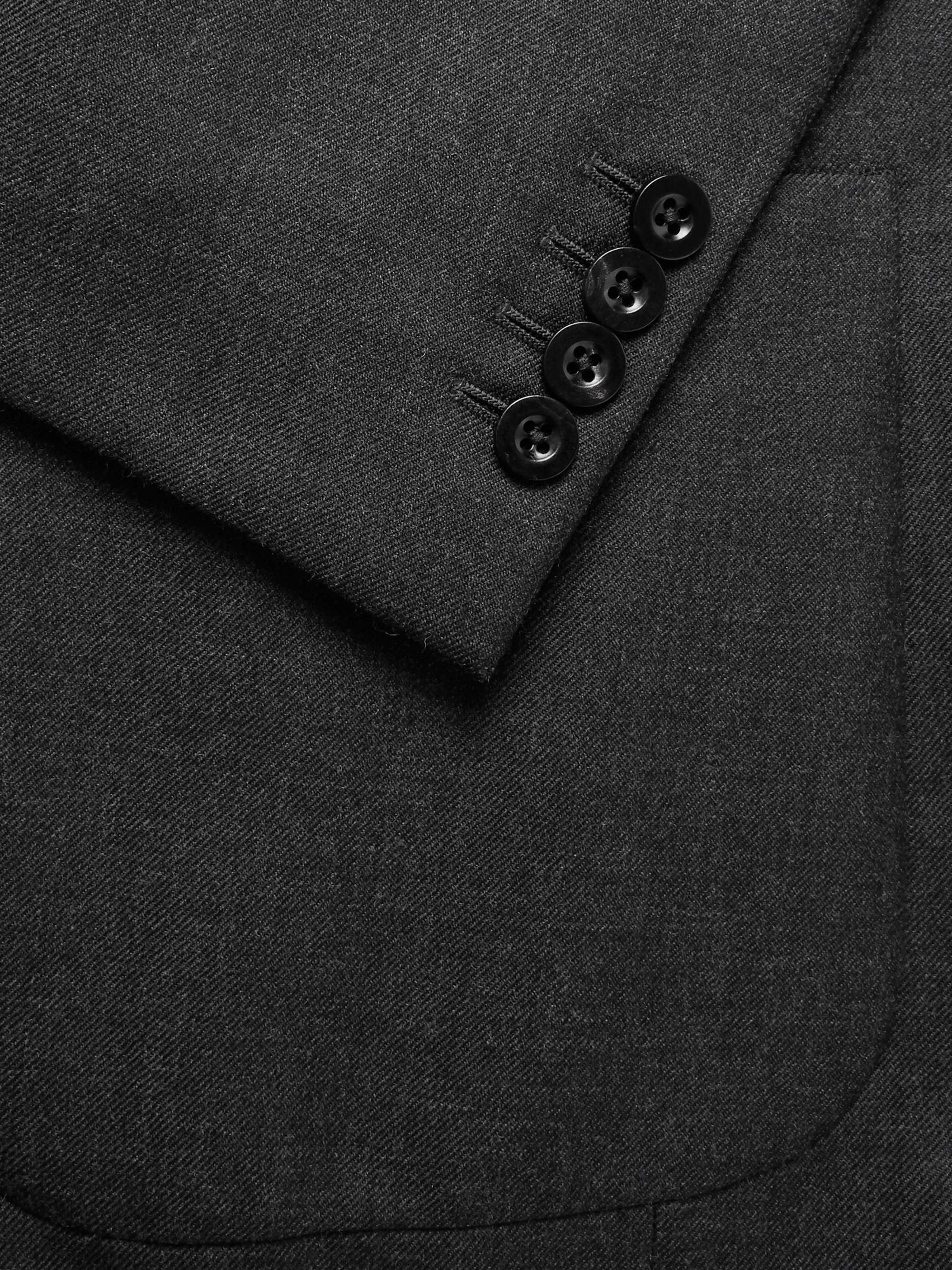 MR P. Black Unstructured Worsted Wool Blazer