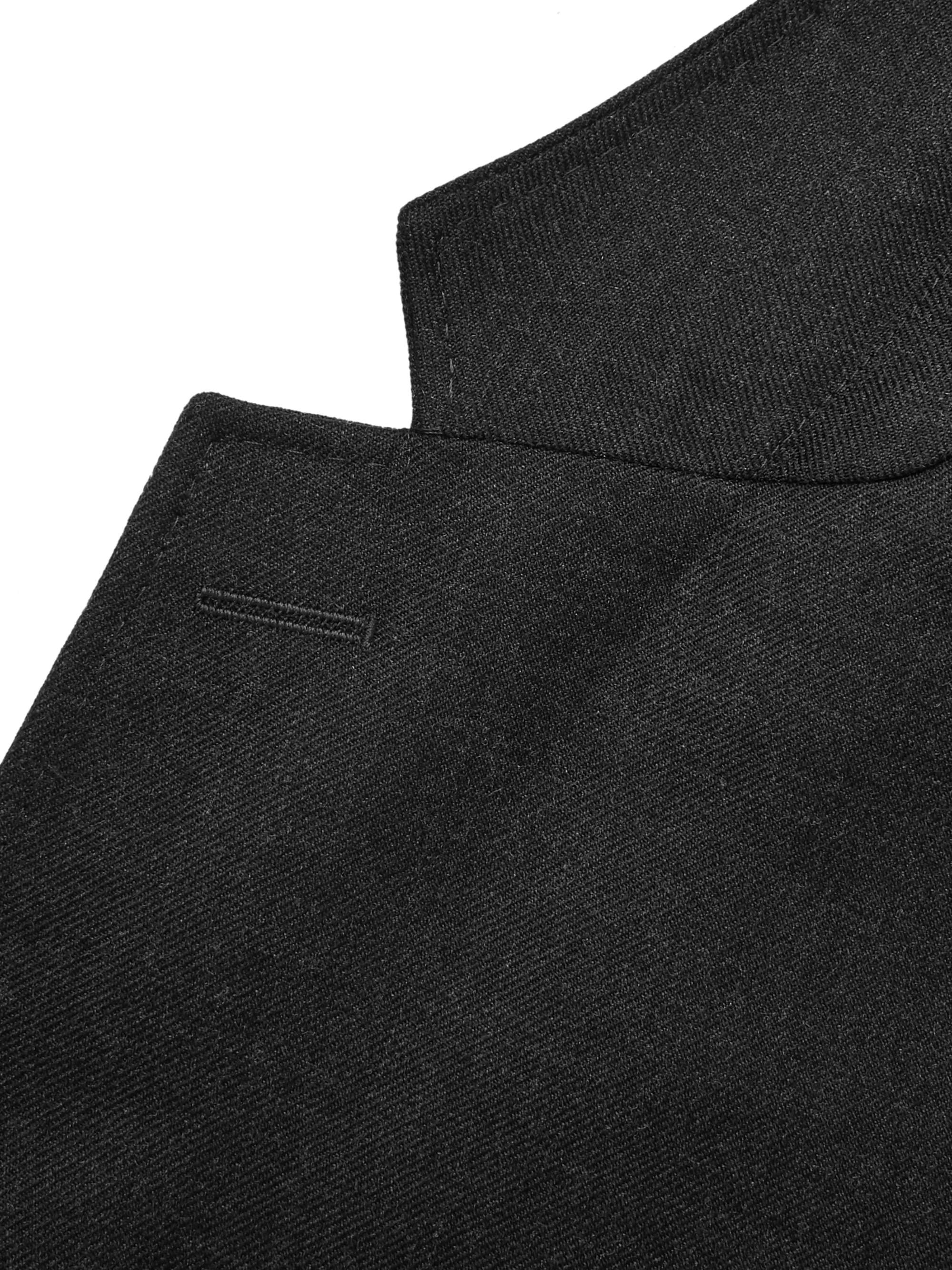 MR P. Black Unstructured Worsted Wool Blazer