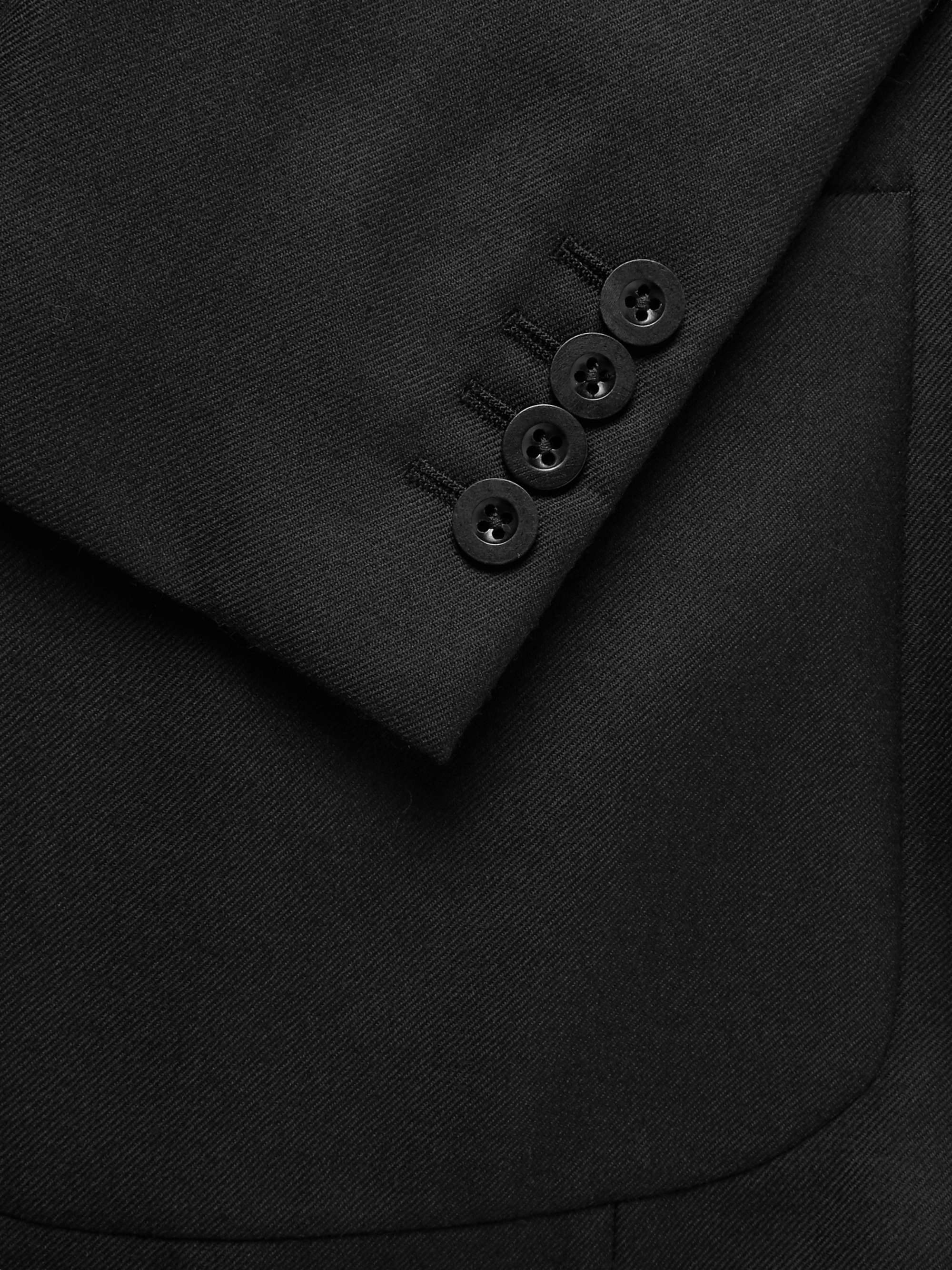 MR P. Black Unstructured Worsted Wool Blazer