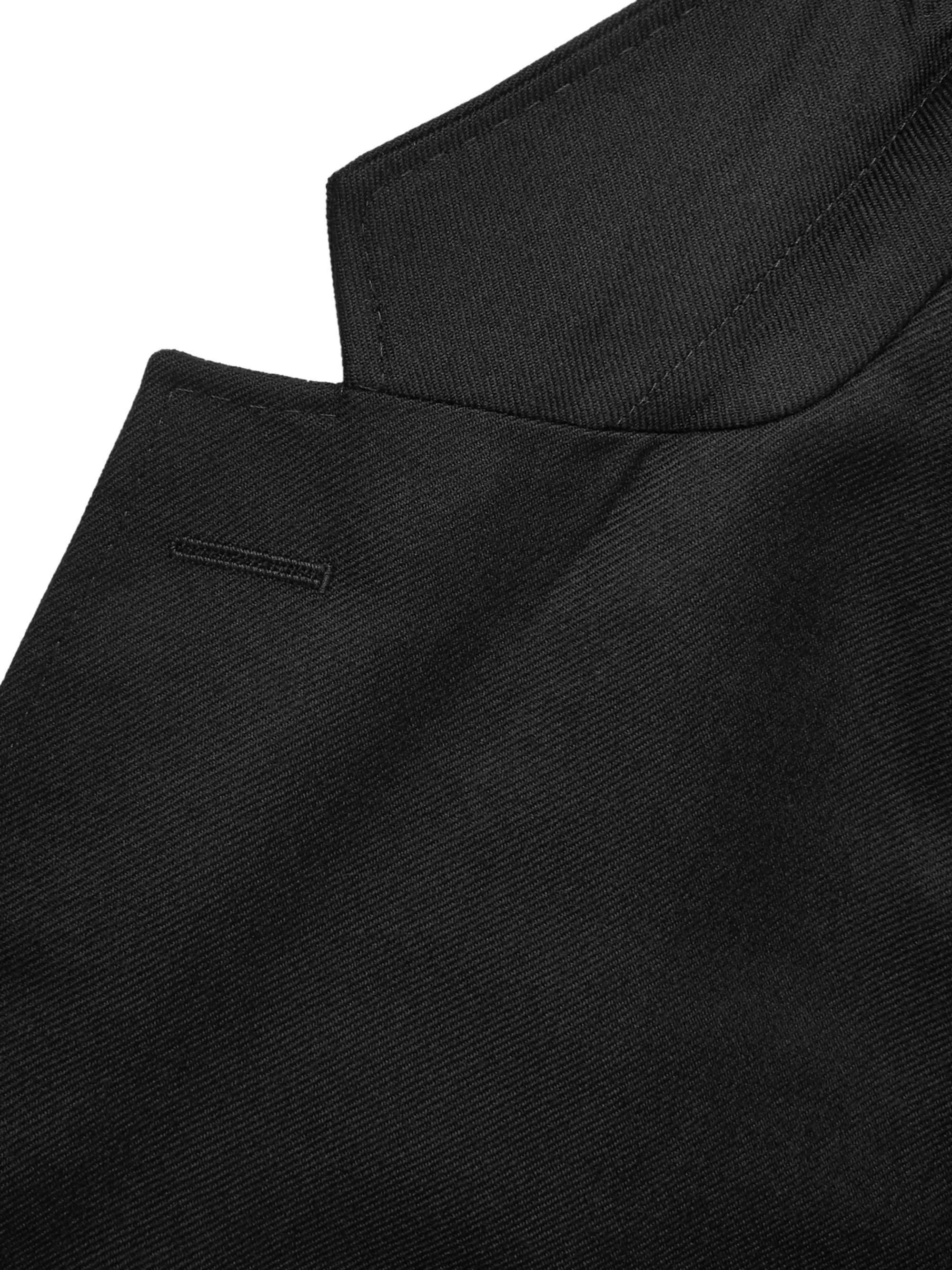 MR P. Black Unstructured Worsted Wool Blazer
