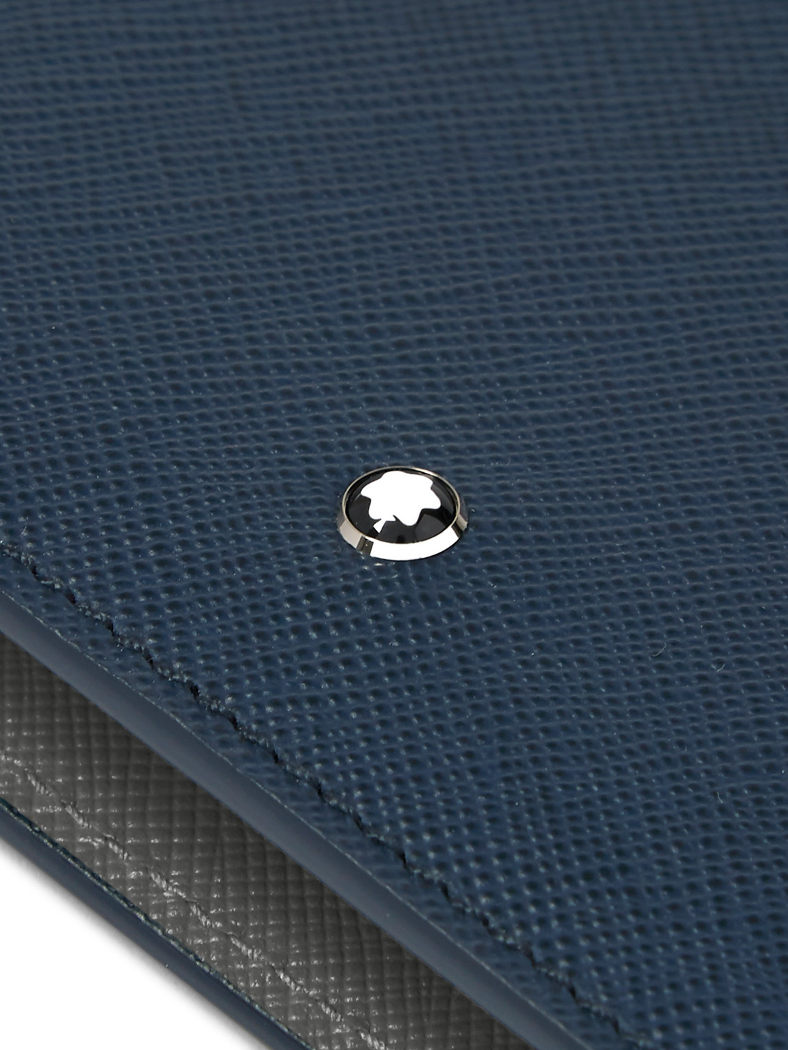 Montblanc Sartorial Cross-grain Leather Billfold Wallet In Blue