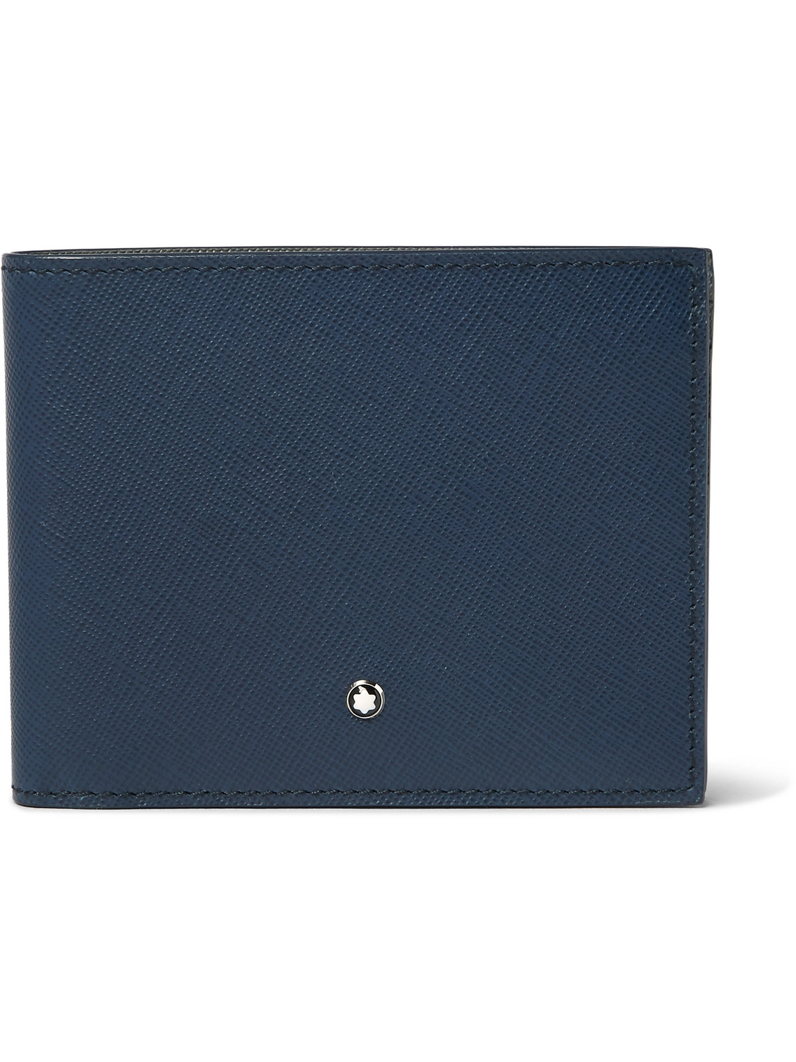 Montblanc Sartorial Cross-grain Leather Billfold Wallet In Blue
