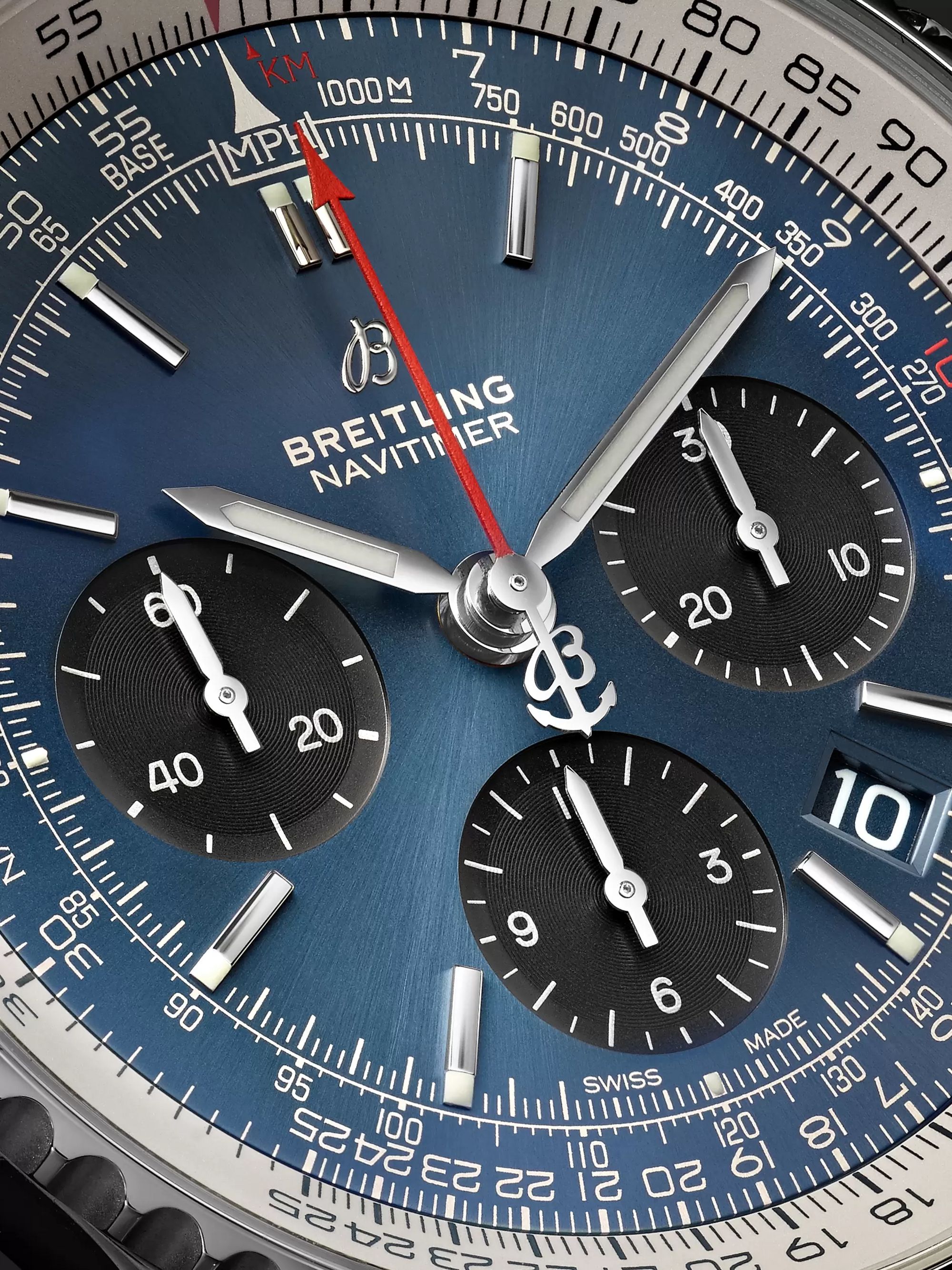 BREITLING Navitimer 1 B01 Automatic Chronograph 43mm Stainless Steel and Alligator Watch, Ref. No. AB0121211C1P1