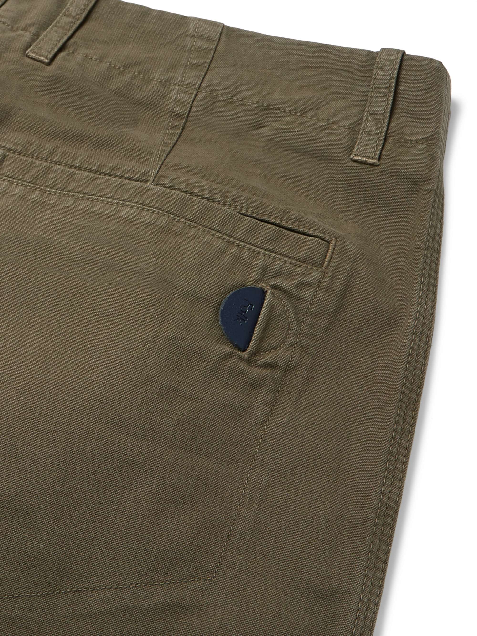 FOLK Assembly Tapered Pleated Cotton-Canvas Trousers