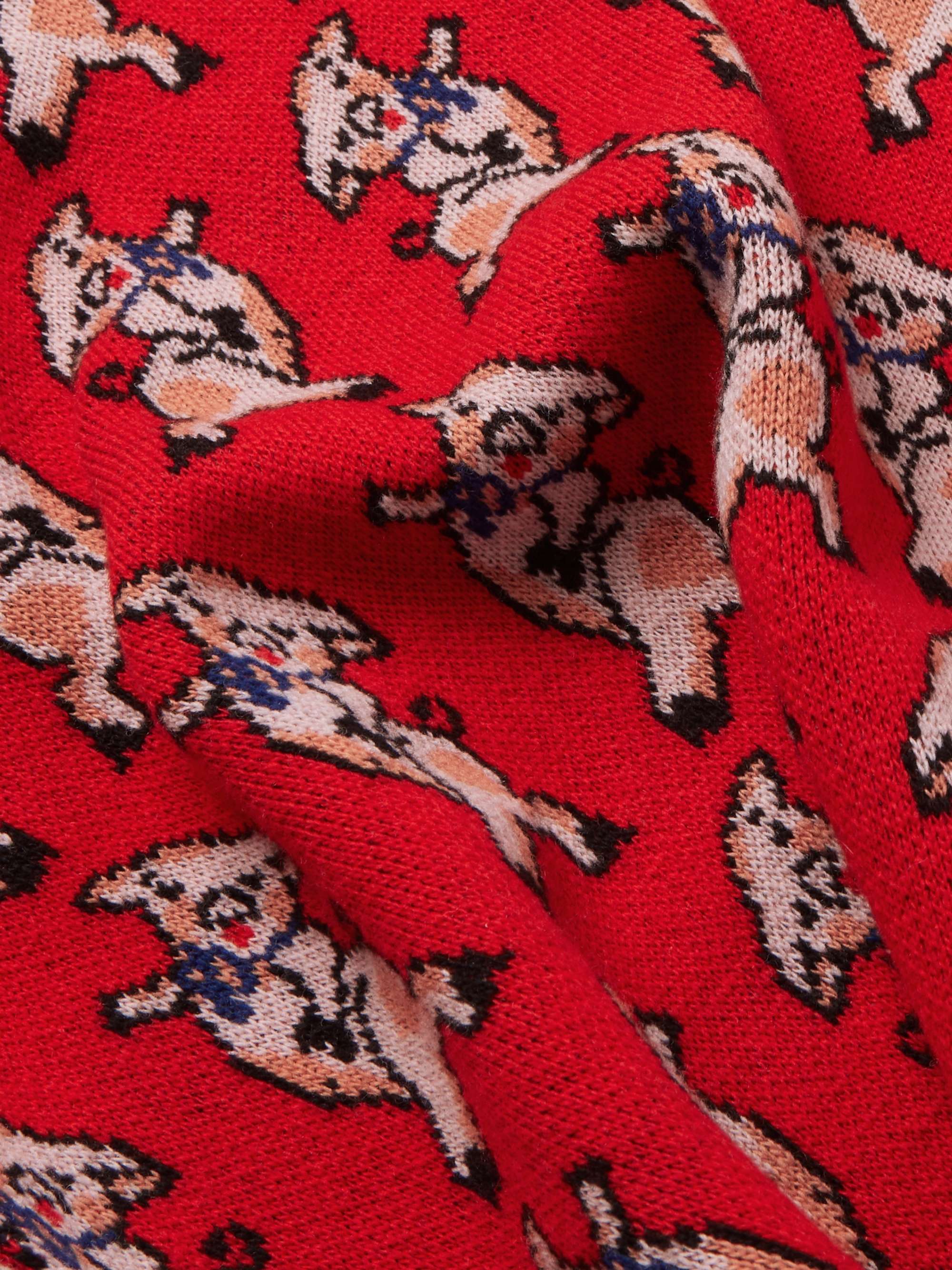 GUCCI Dancing Pig-Intarsia Wool Sweater