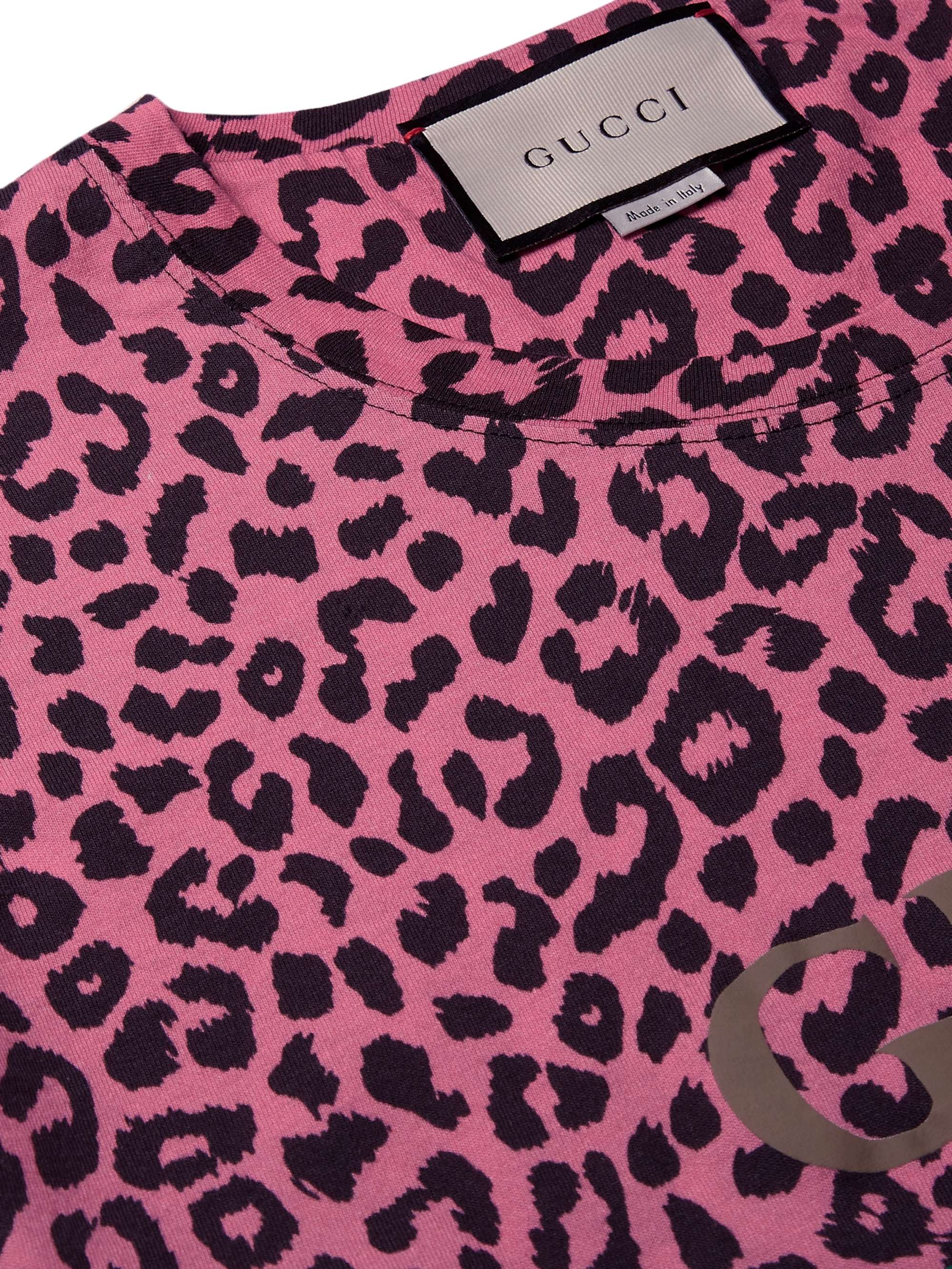 GUCCI Logo and LeopardPrint CottonJersey TShirt for Men MR PORTER