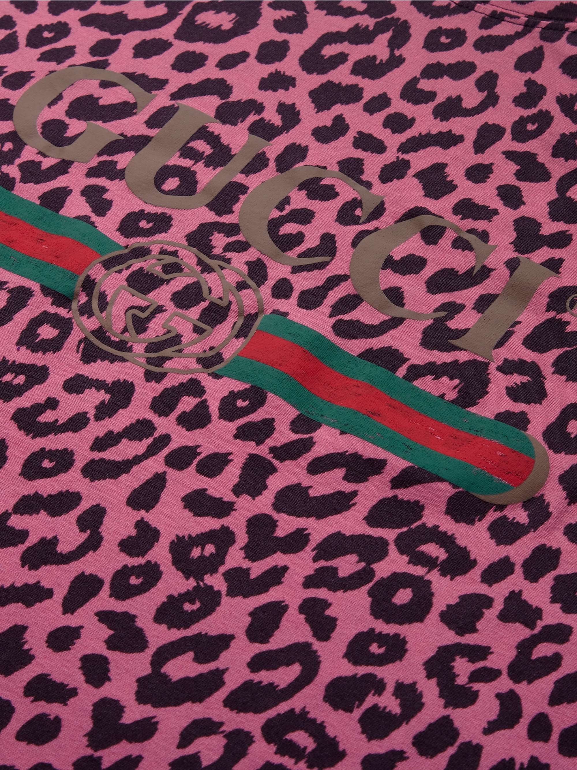 GUCCI Logo and LeopardPrint CottonJersey TShirt for Men MR PORTER