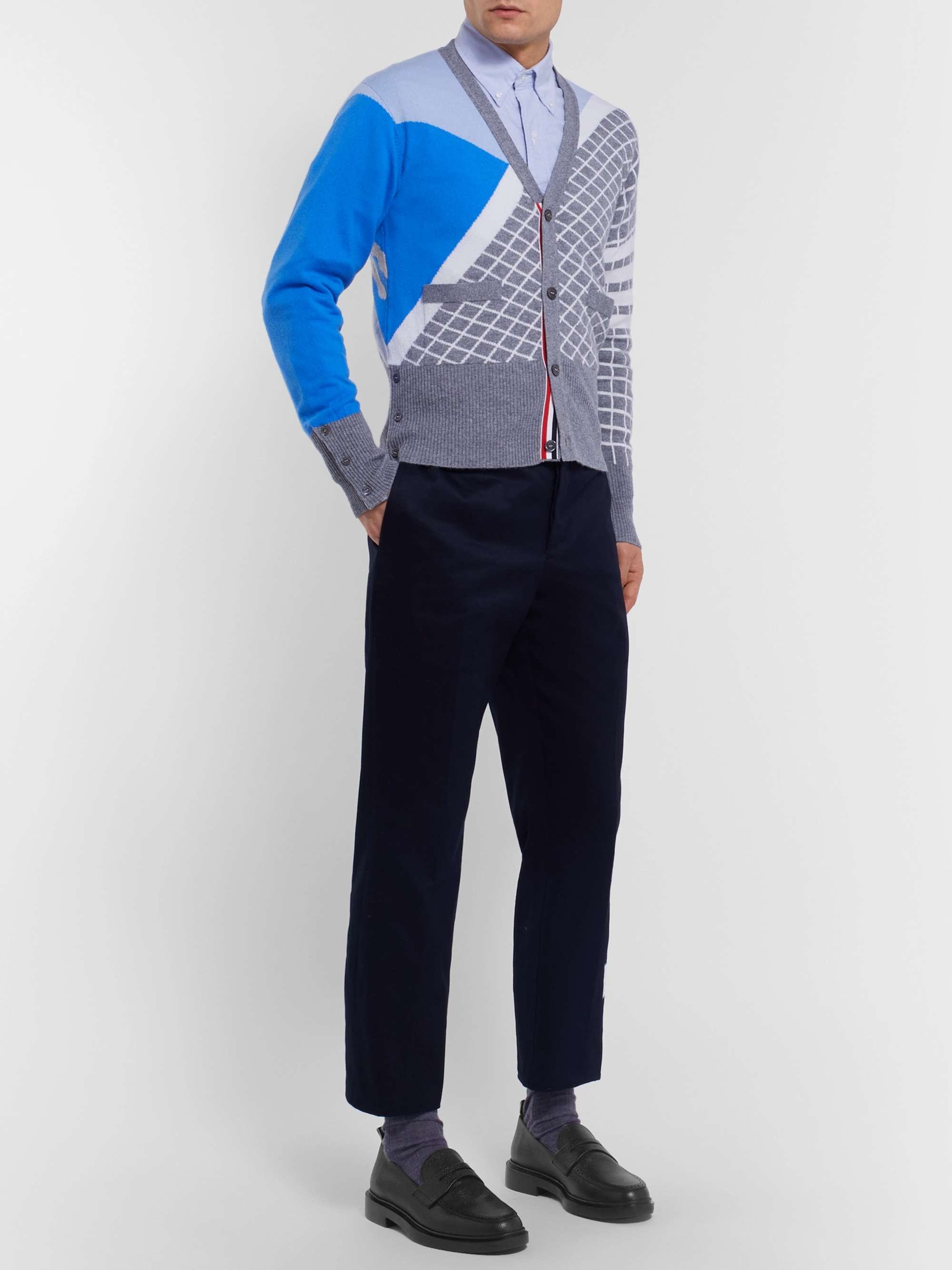 THOM BROWNE Pebble-Grain Leather Penny Loafers