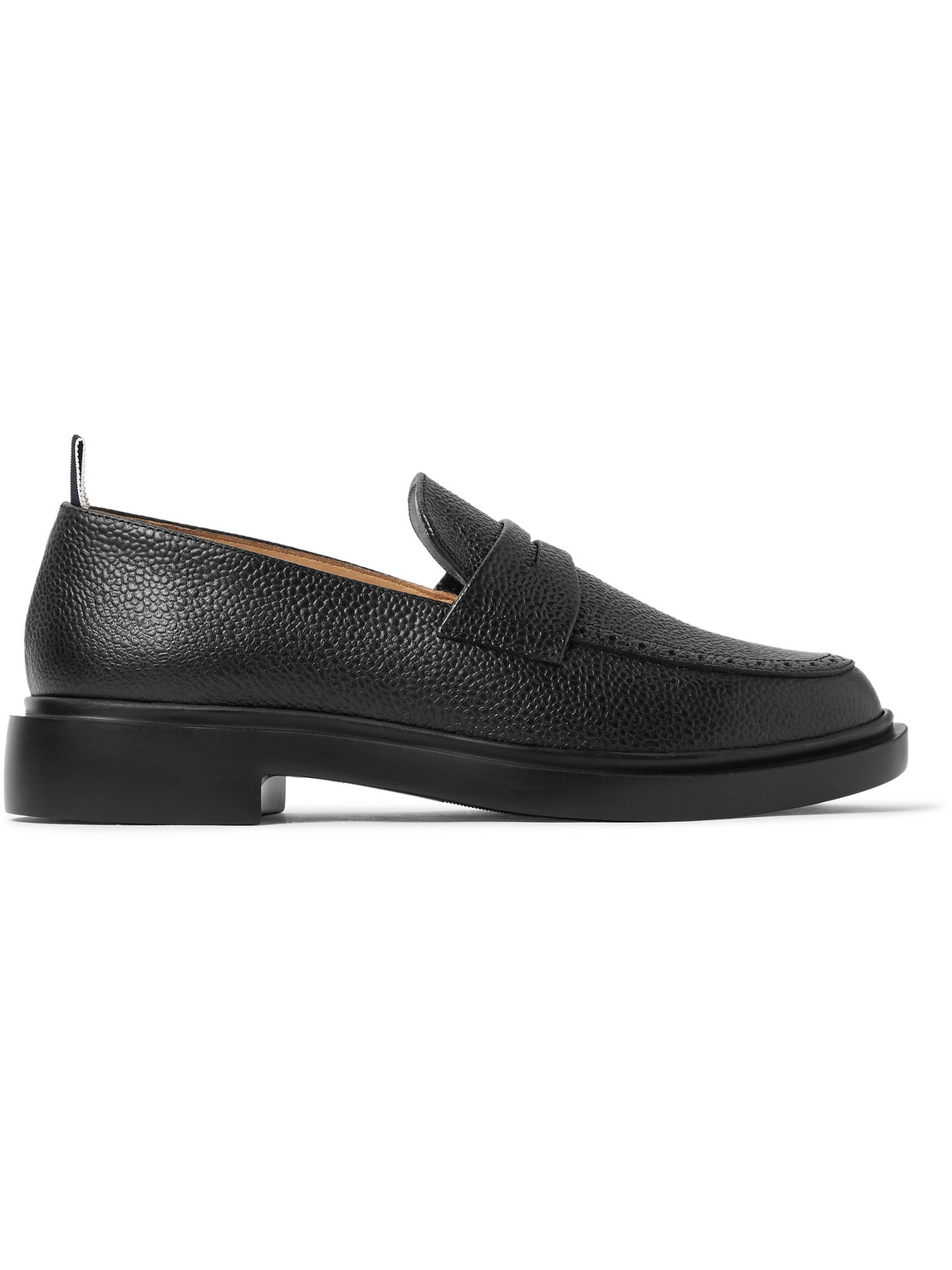 Thom Browne Pebble-grain Leather Penny Loafers In Black