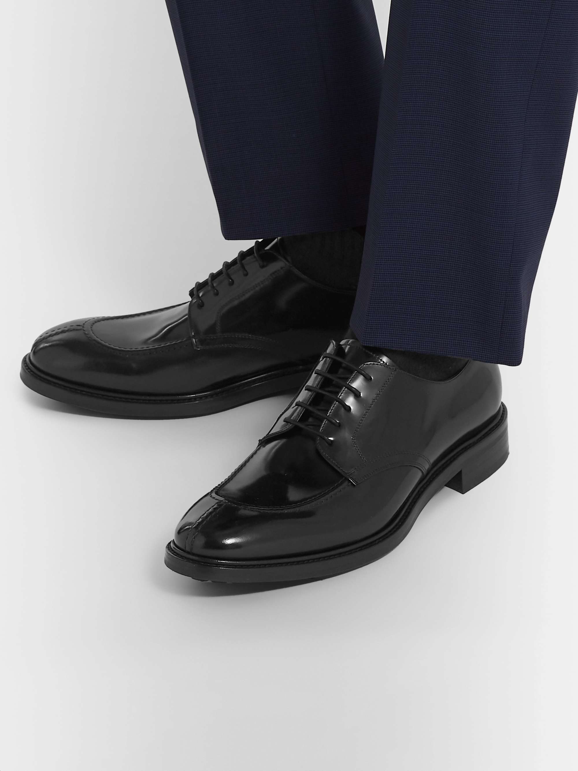 PAUL SMITH Andrew Polished-Leather Derby Shoes