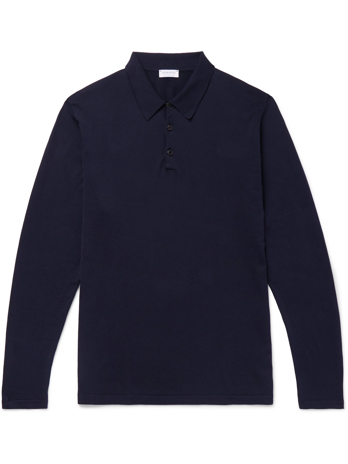 Sunspel Sea Island Cotton-jersey Polo Shirt In Blue