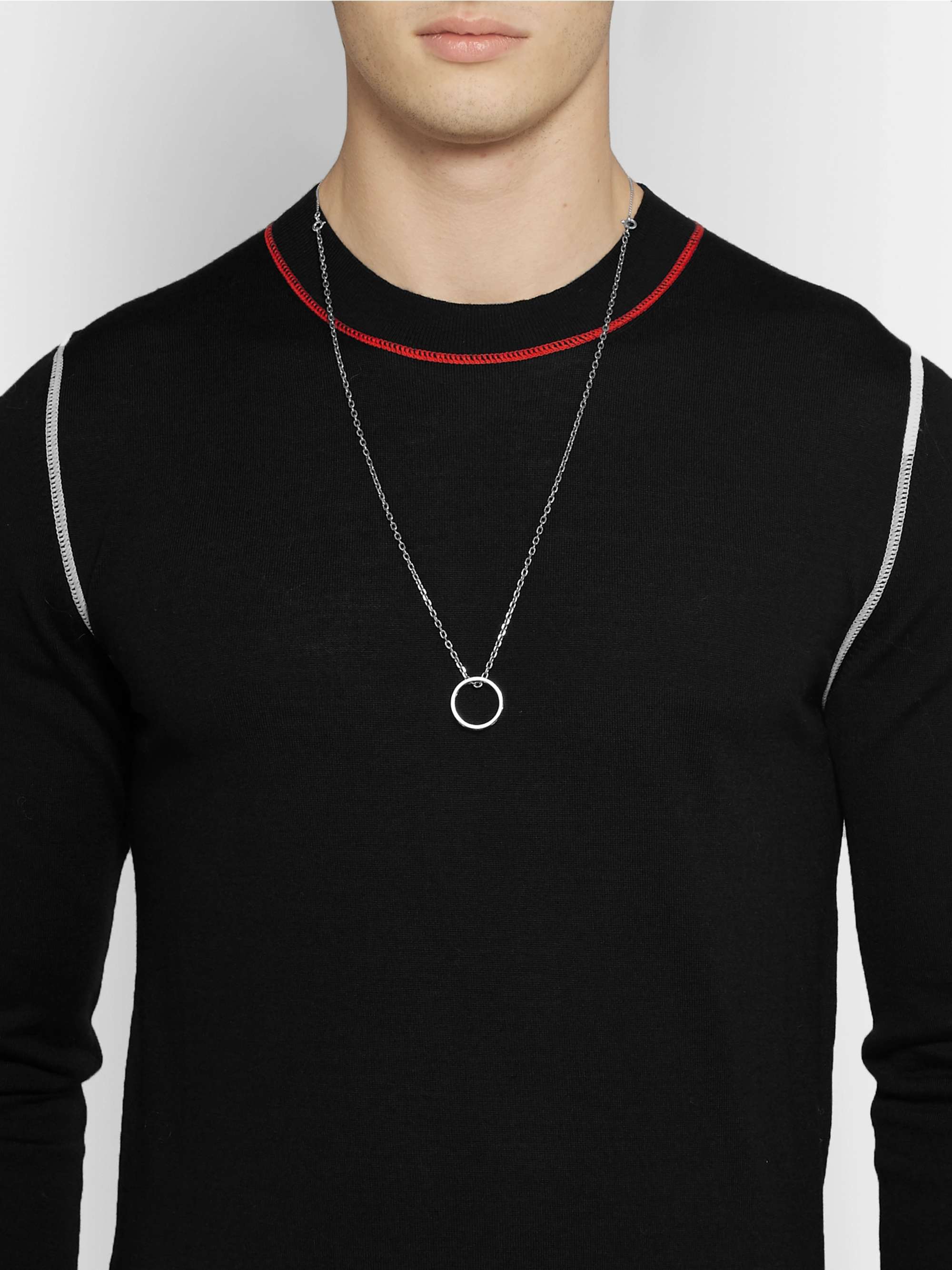 MM6 Maison Margiela NECKLACE - Necklace - silver-coloured/black - Zalando.de