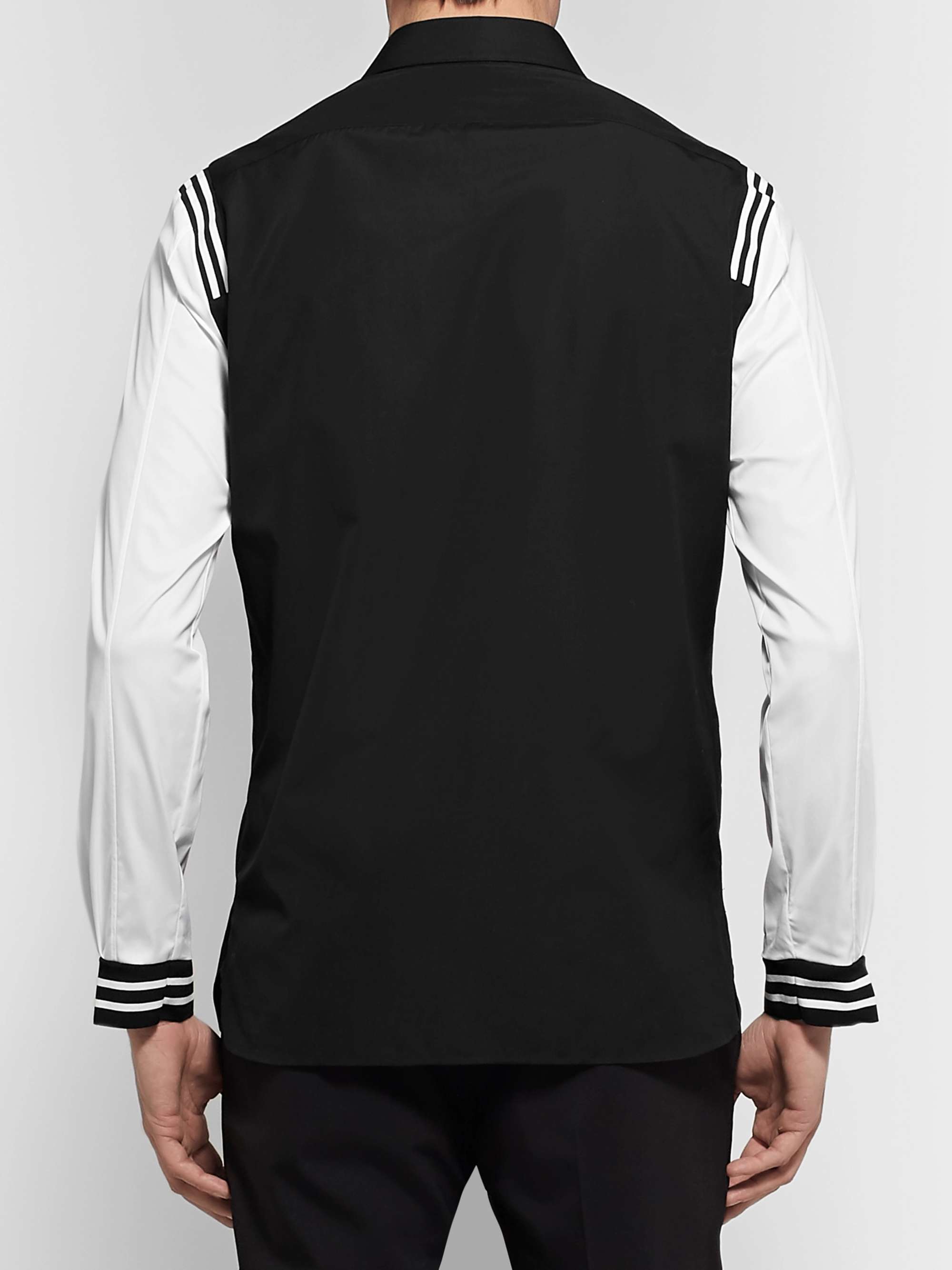 NEIL BARRETT Slim-Fit Webbing-Trimmed Cotton-Poplin Shirt