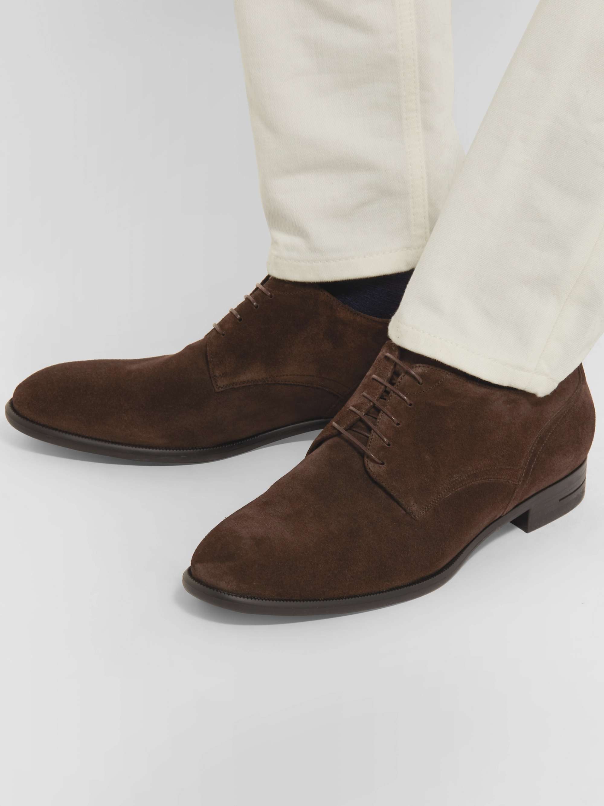 ZEGNA Rivoli Flex Suede Derby Shoes