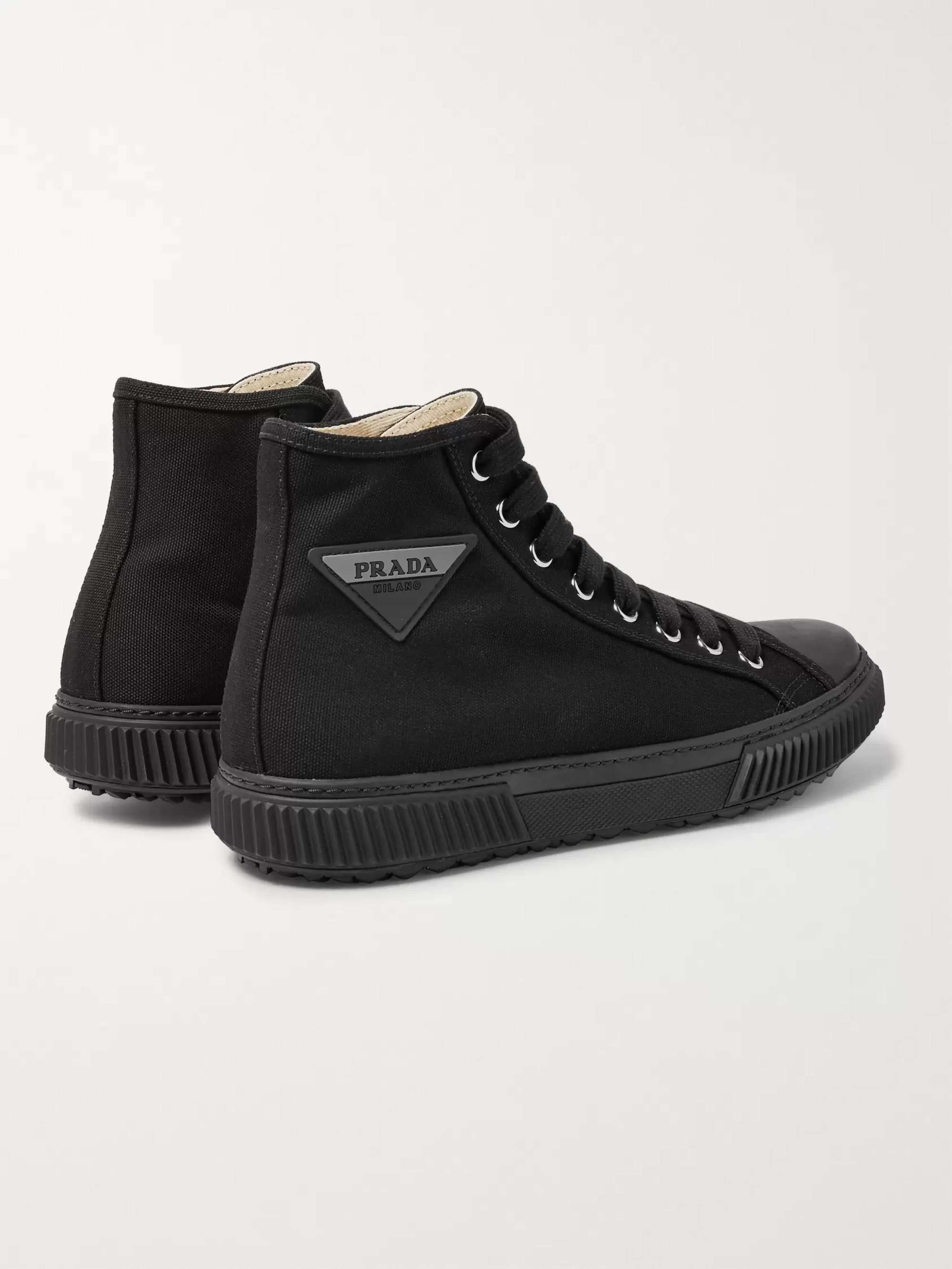 PRADA Stratus Logo-Appliquéd Canvas High-Top Sneakers