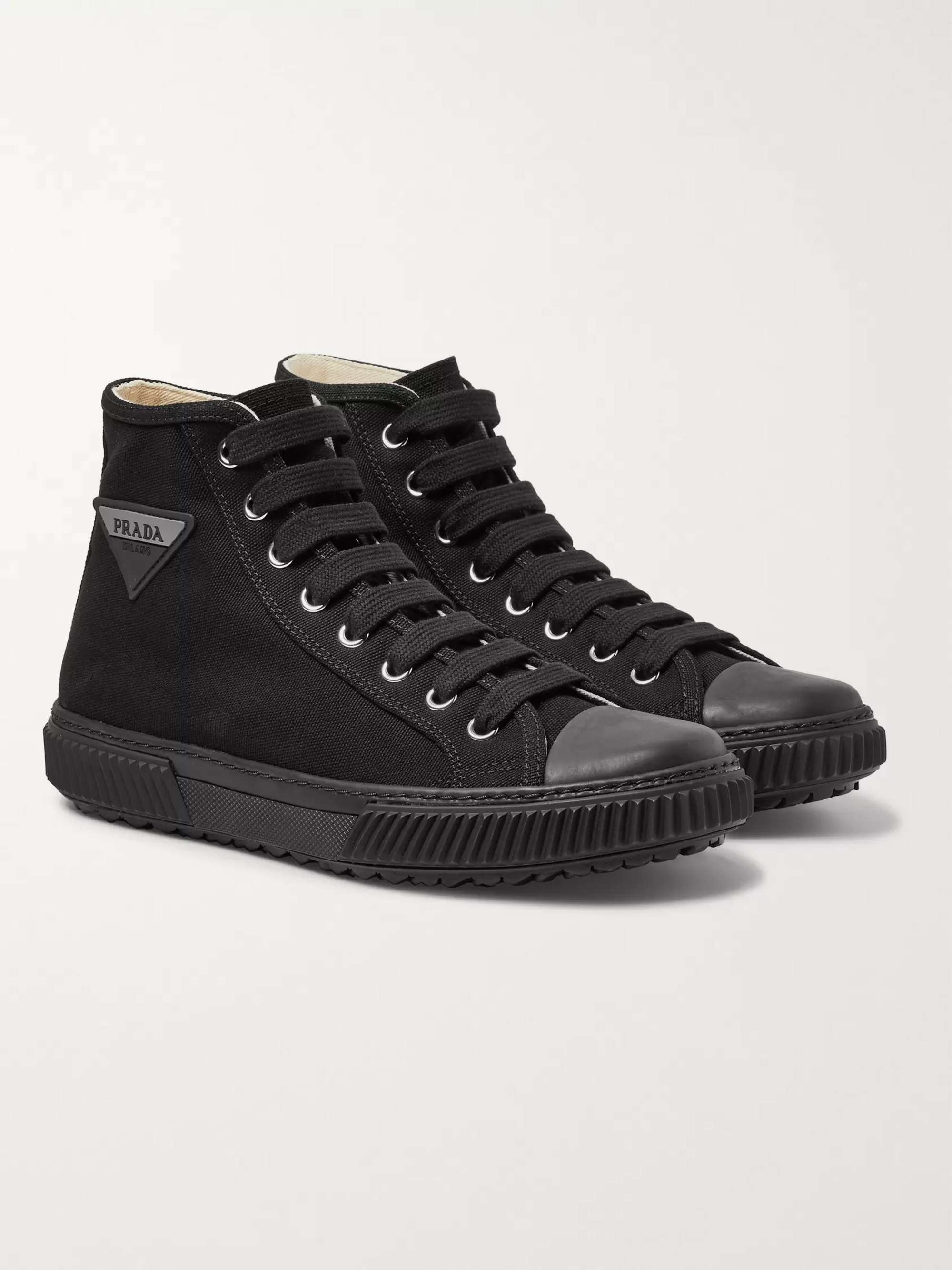 PRADA Stratus Logo-Appliquéd Canvas High-Top Sneakers