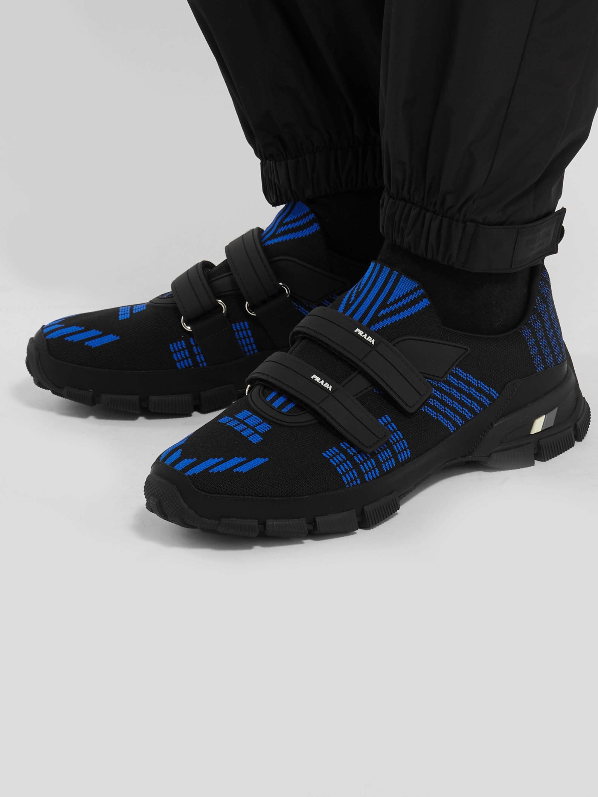 PRADA Trail Rubber-Trimmed Mesh Sneakers