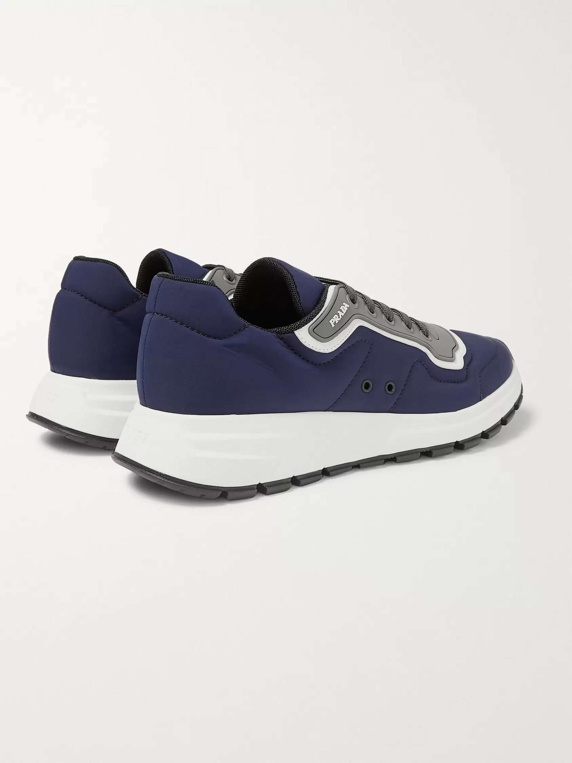 PRADA Match Race Rubber and Leather-Trimmed Nylon Sneakers
