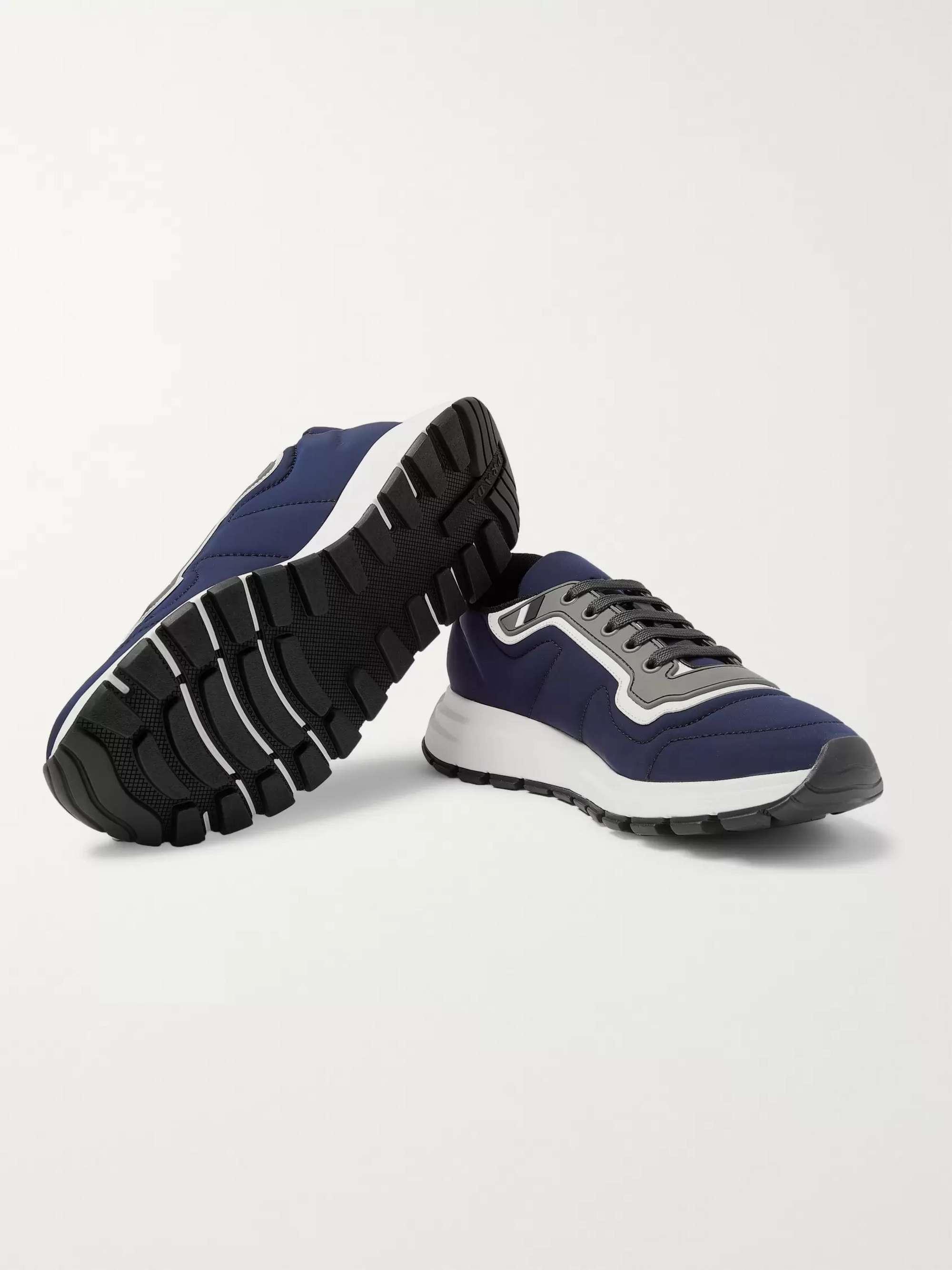 PRADA Match Race Rubber and Leather-Trimmed Nylon Sneakers