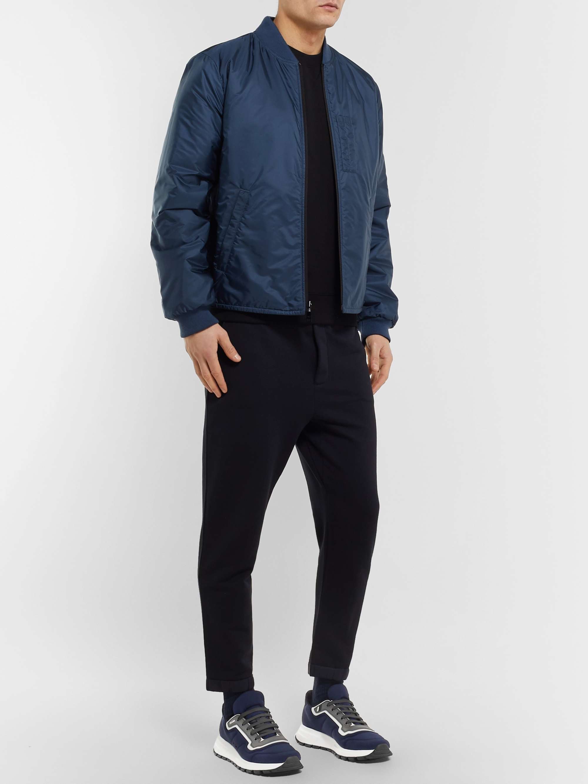 PRADA Match Race Rubber and Leather-Trimmed Nylon Sneakers