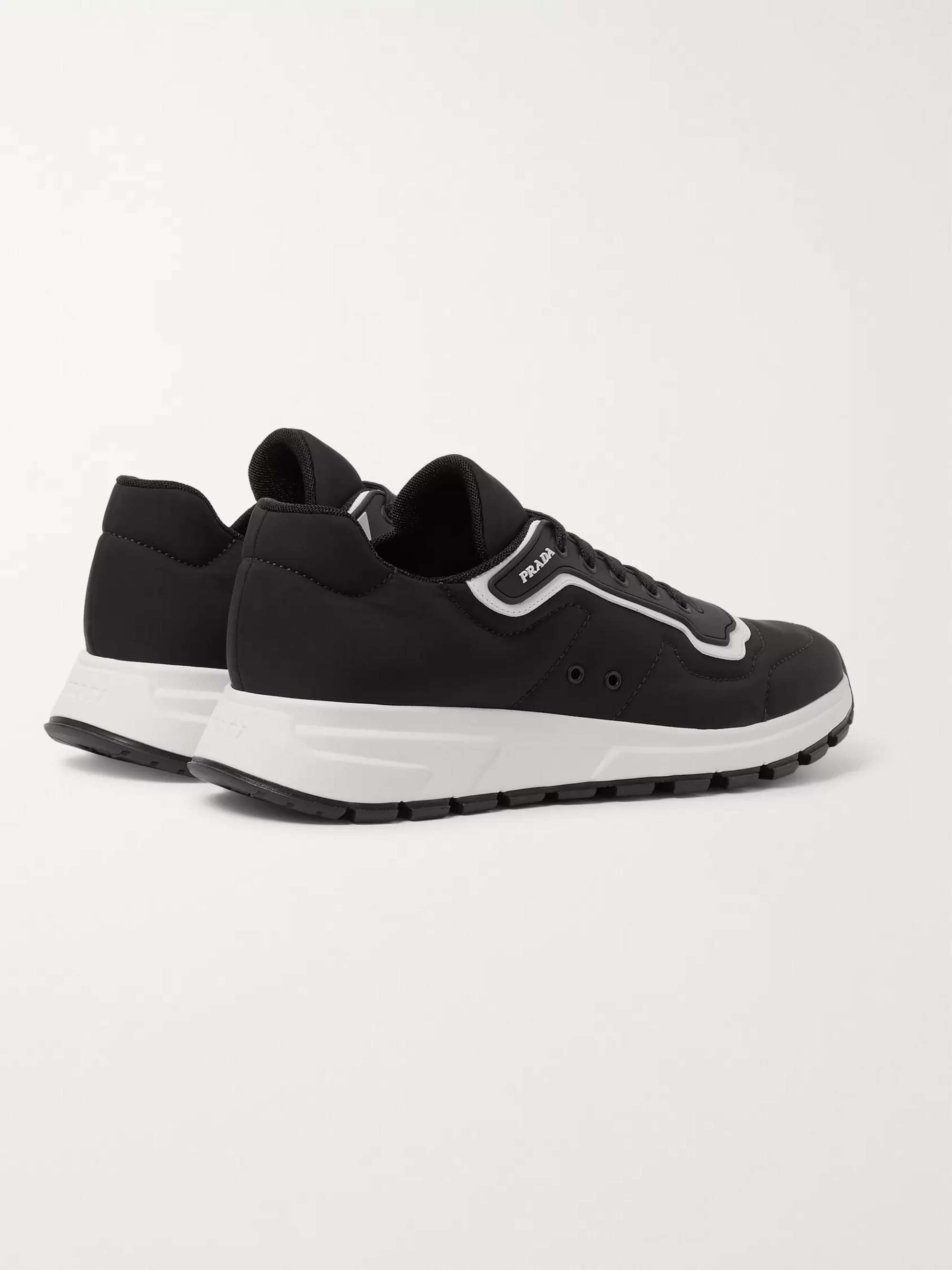 PRADA Match Race Rubber and Leather-Trimmed Nylon Sneakers