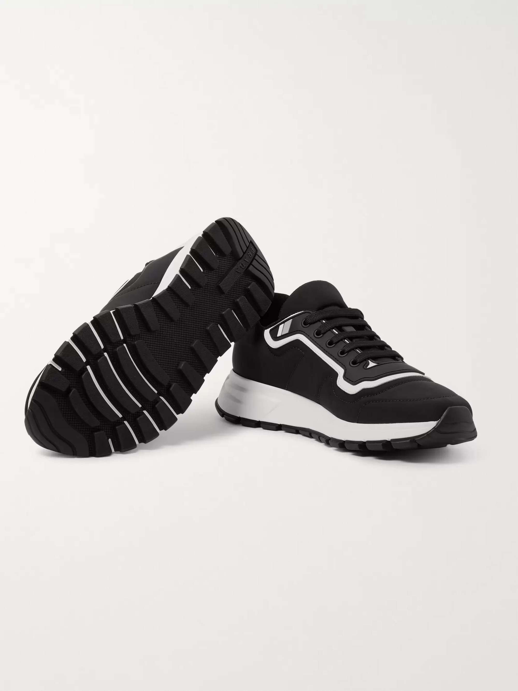 PRADA Match Race Rubber and Leather-Trimmed Nylon Sneakers