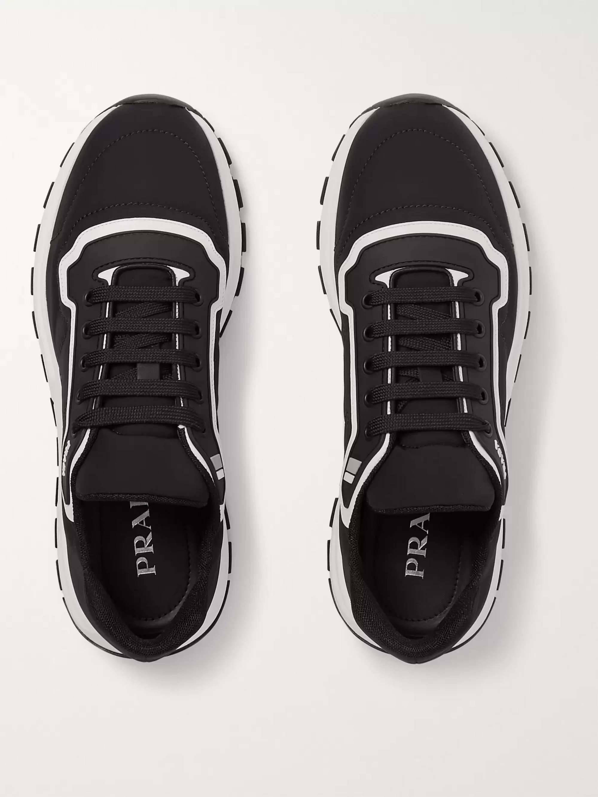 PRADA Match Race Rubber and Leather-Trimmed Nylon Sneakers