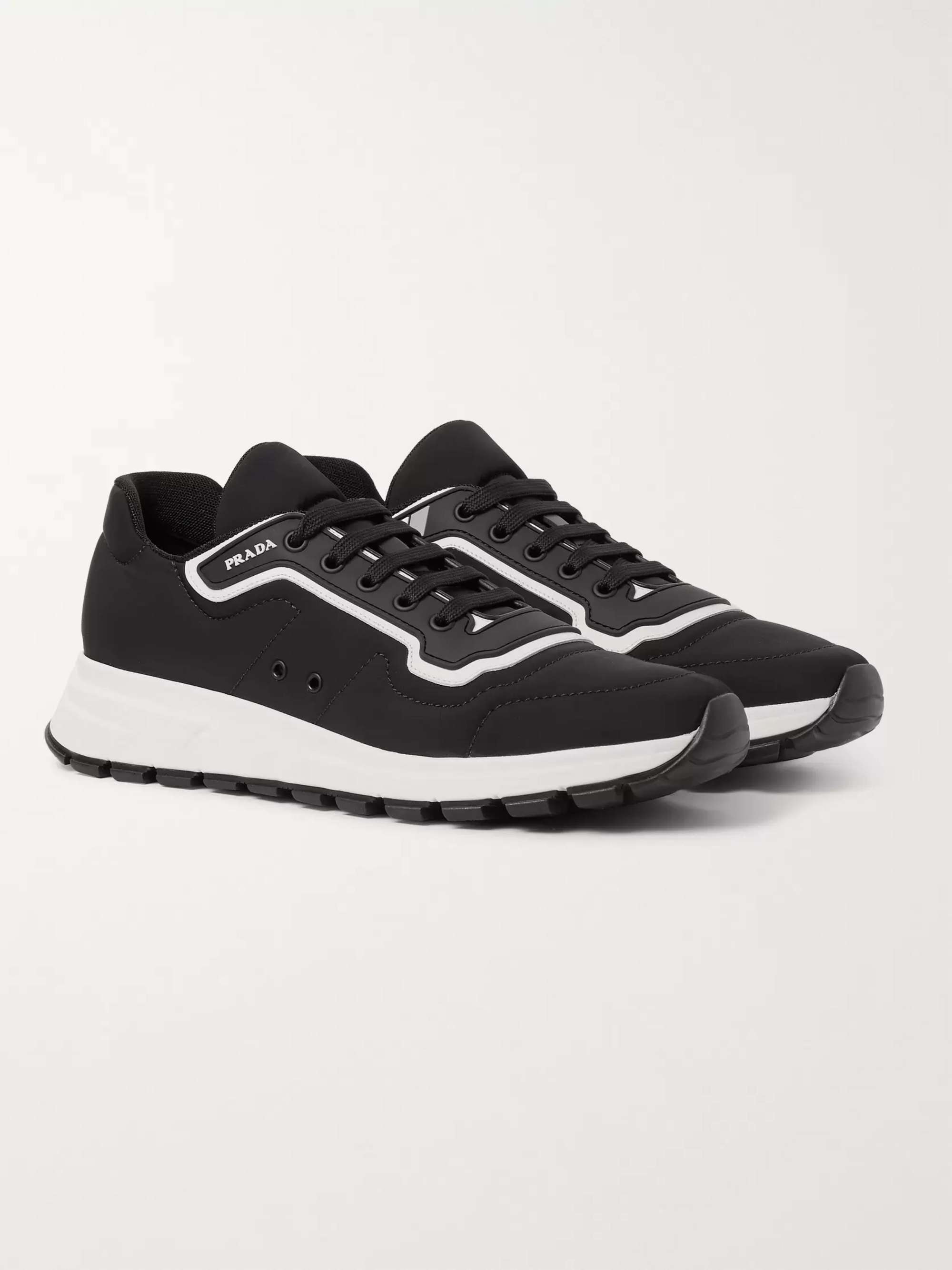 PRADA Match Race Rubber and Leather-Trimmed Nylon Sneakers