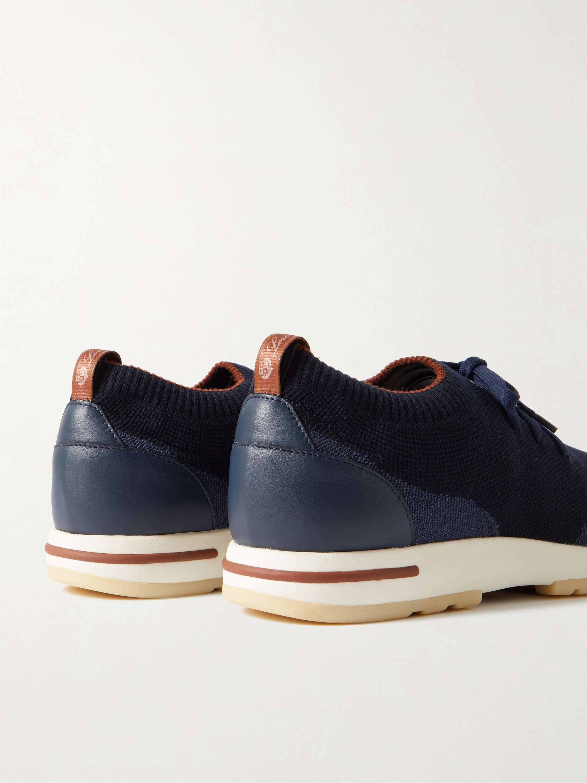 LORO PIANA 360 Flexy Walk Leather-Trimmed Knitted Wish Wool Sneakers