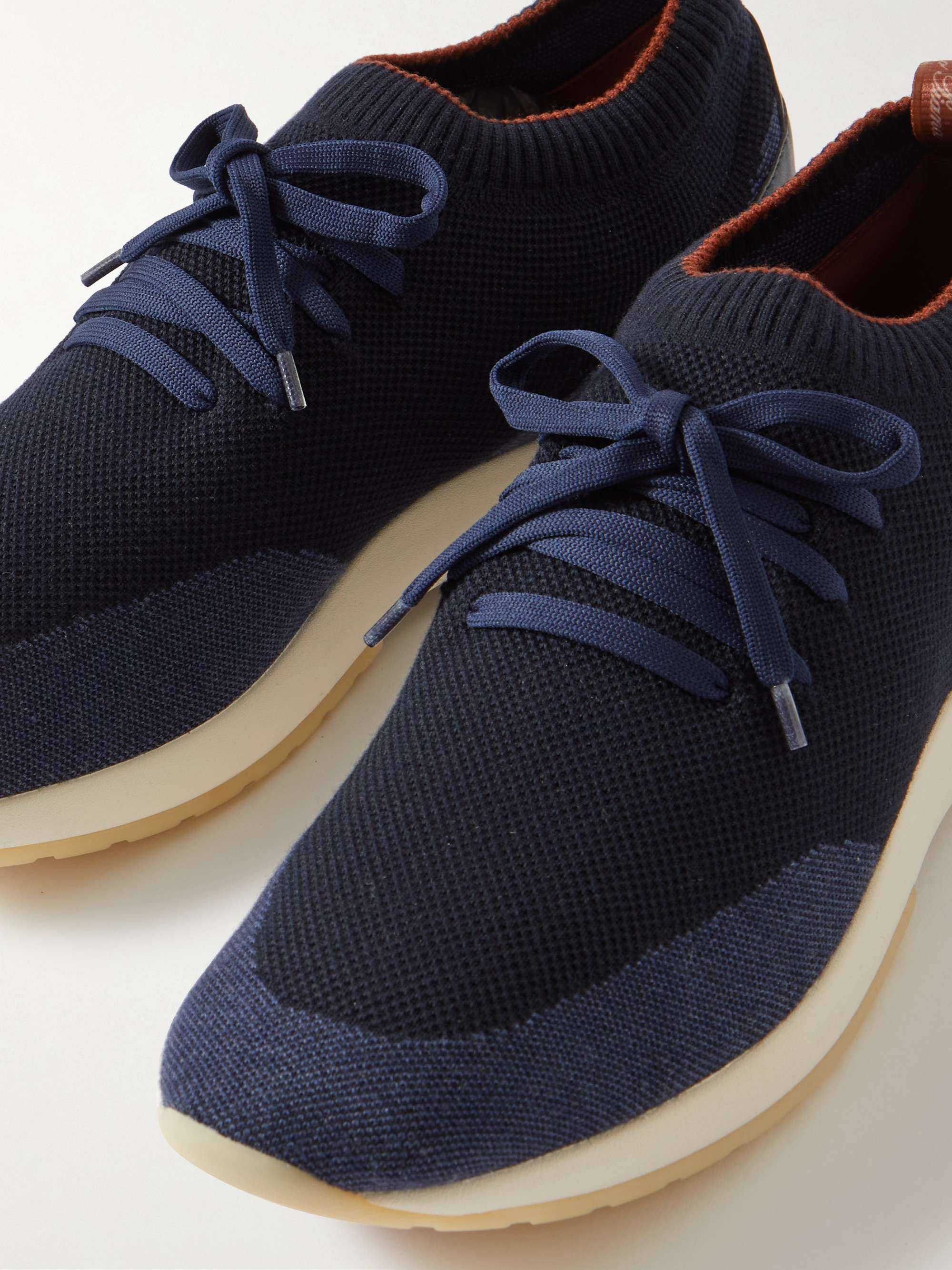 LORO PIANA 360 Flexy Walk Leather-Trimmed Knitted Wish Wool Sneakers