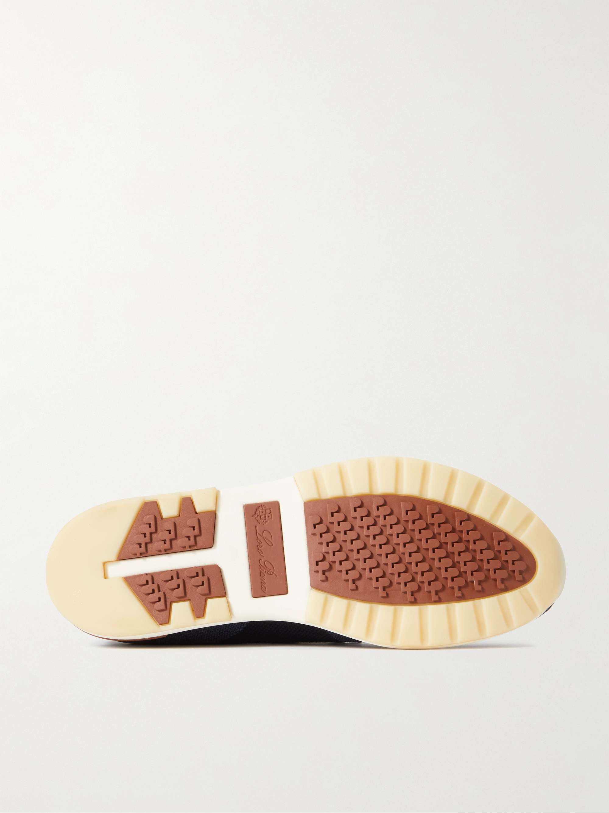 LORO PIANA 360 Flexy Walk Leather-Trimmed Knitted Wish Wool Sneakers