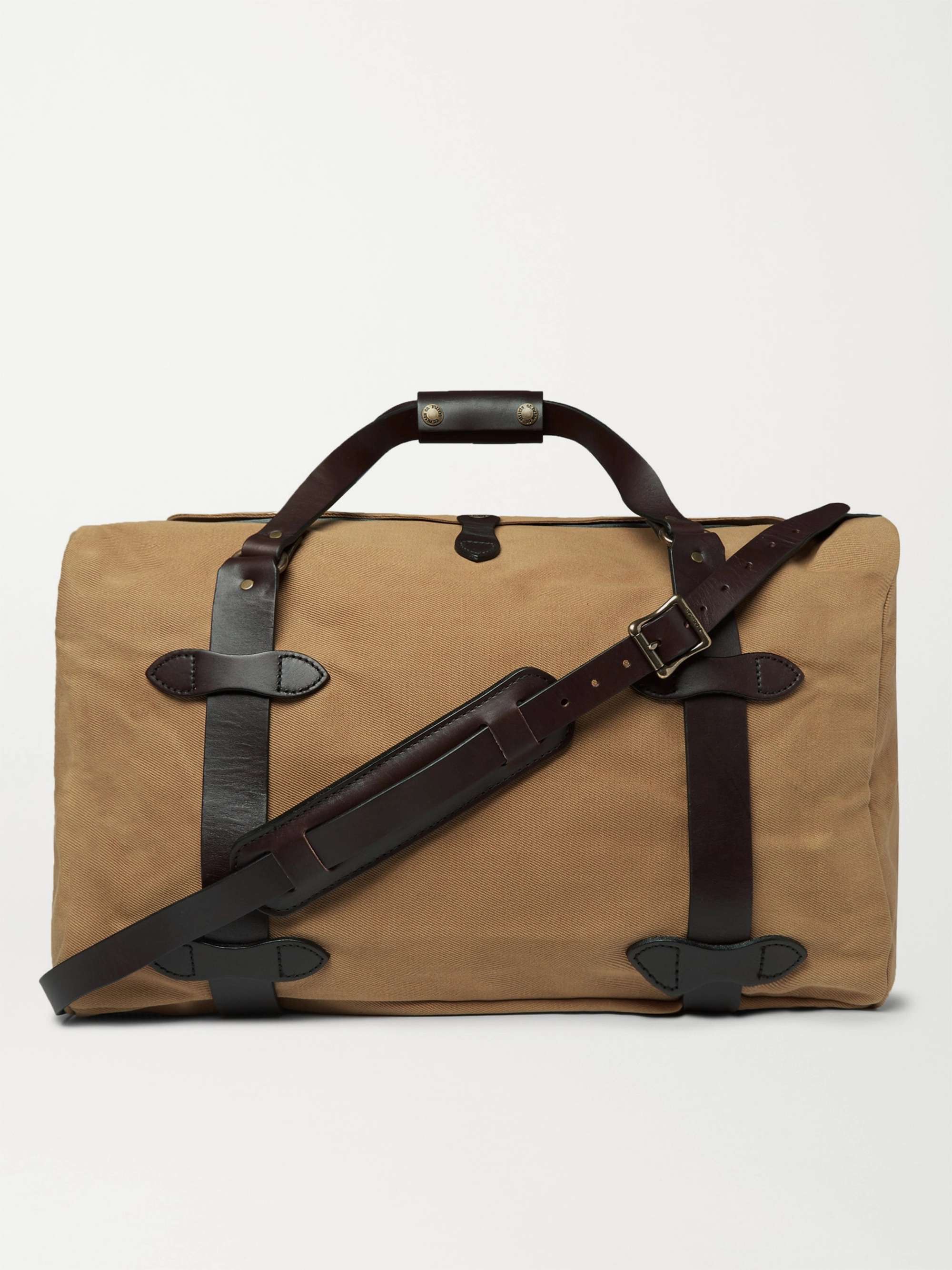 FILSON Leather-Trimmed Twill Duffle Bag for Men | MR PORTER