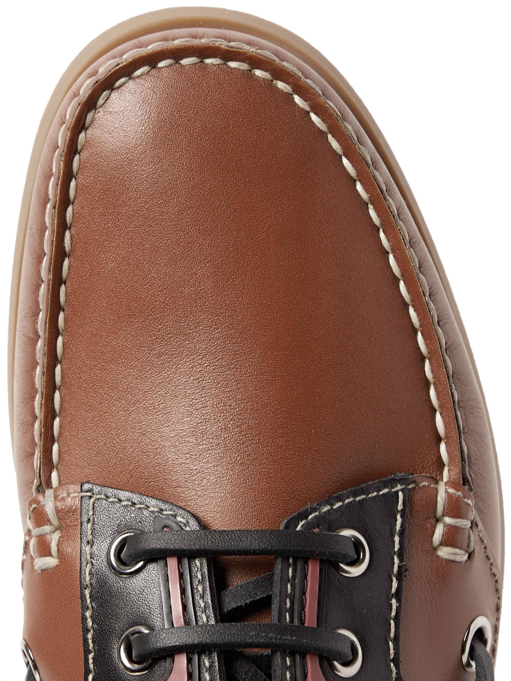 PRADA Leather Boat Shoes