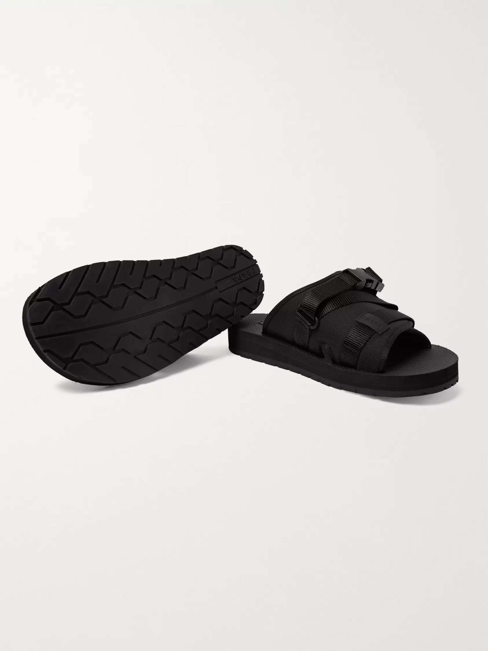 PRADA Neoprene-Backed Canvas Slides