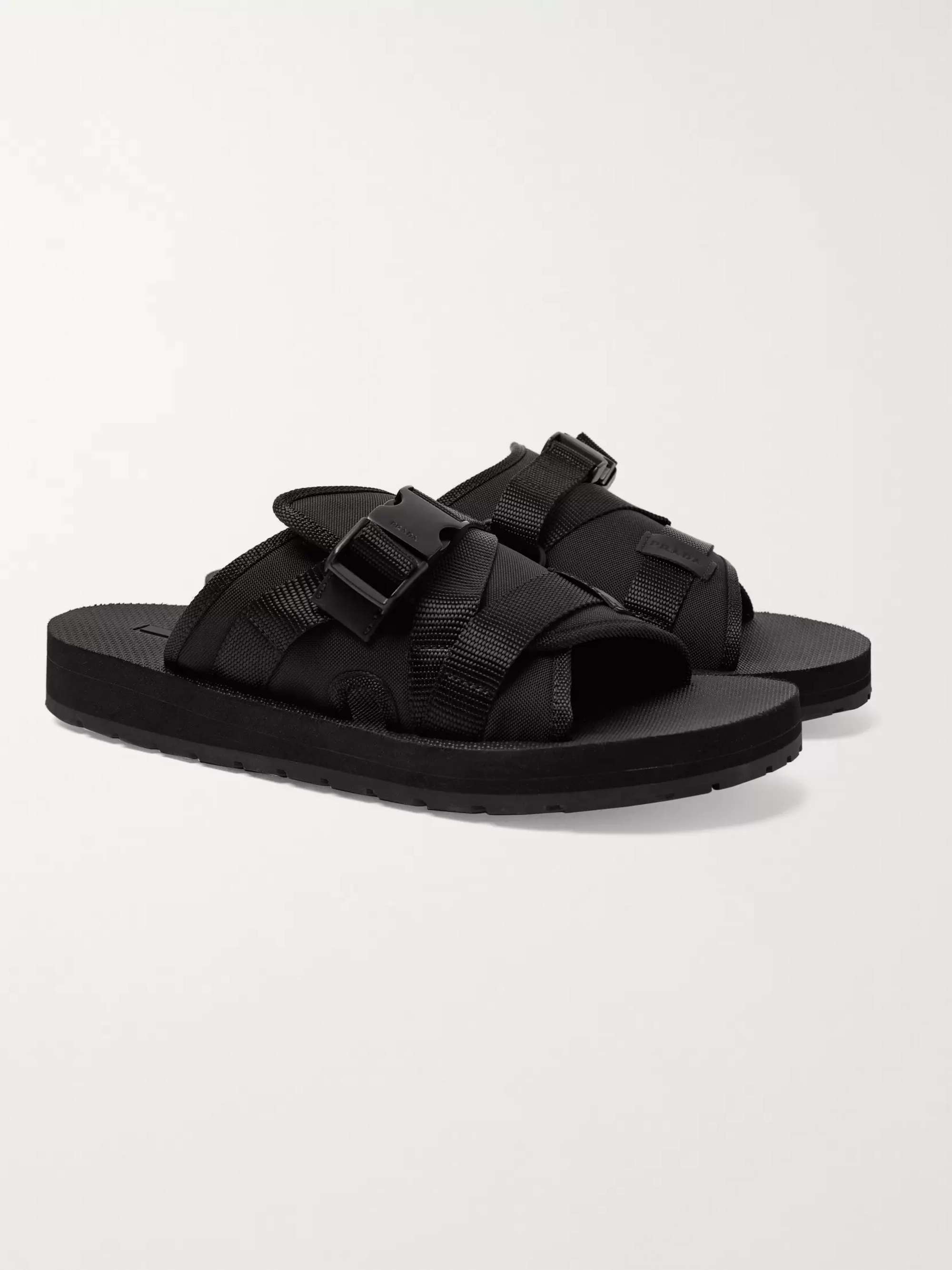 PRADA Neoprene-Backed Canvas Slides