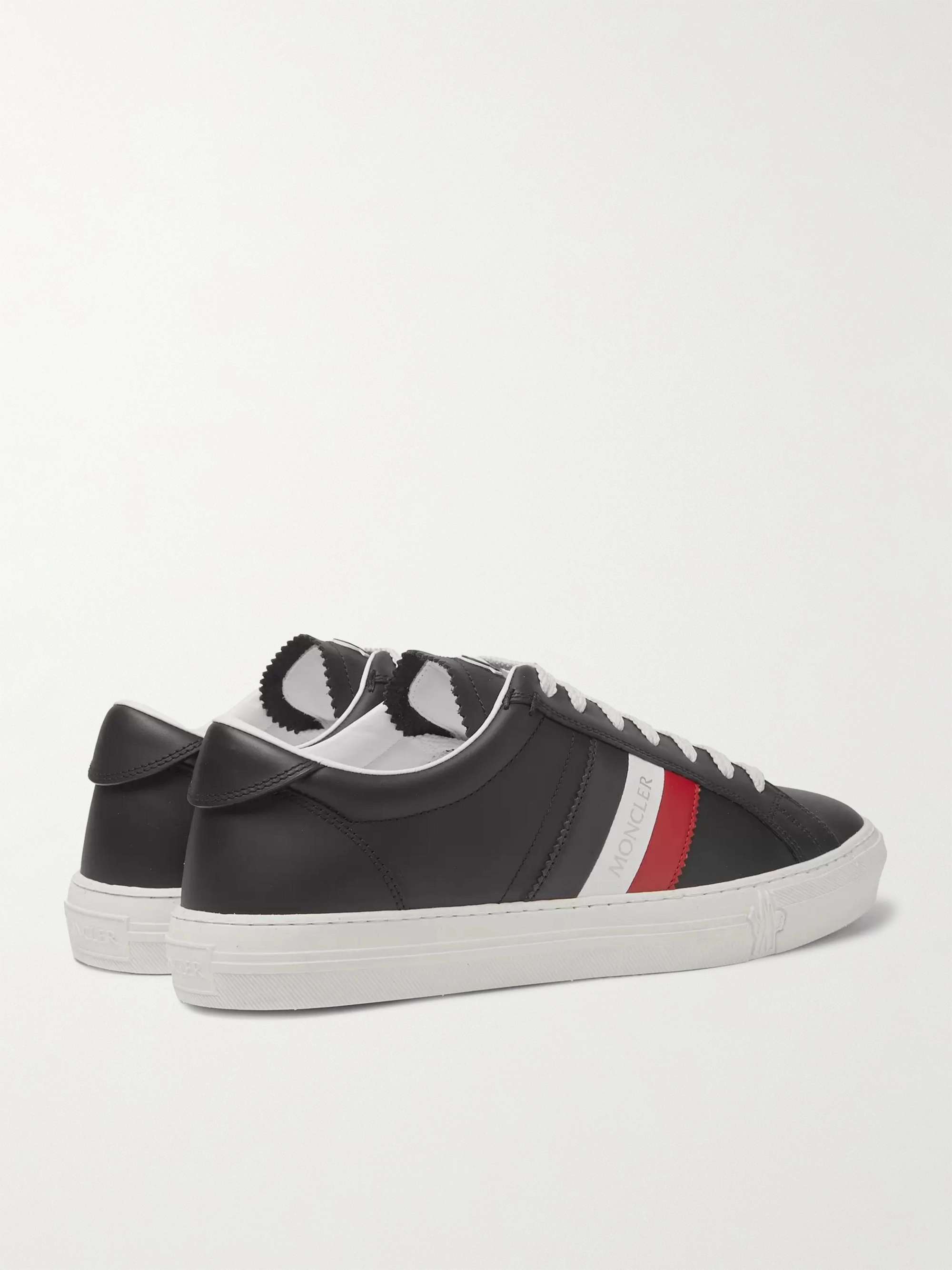 MONCLER New Monaco Striped Leather Sneakers