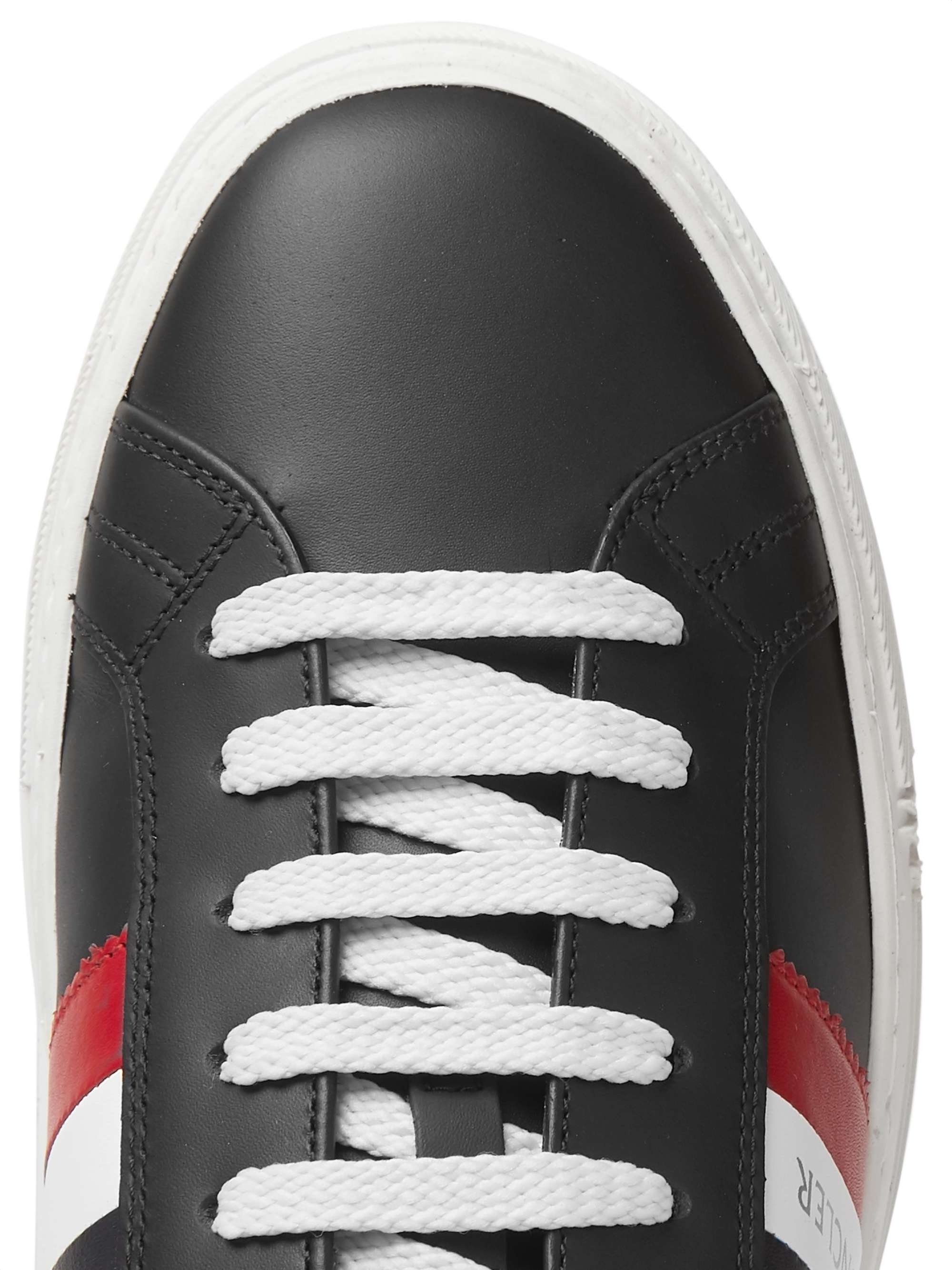 MONCLER New Monaco Striped Leather Sneakers