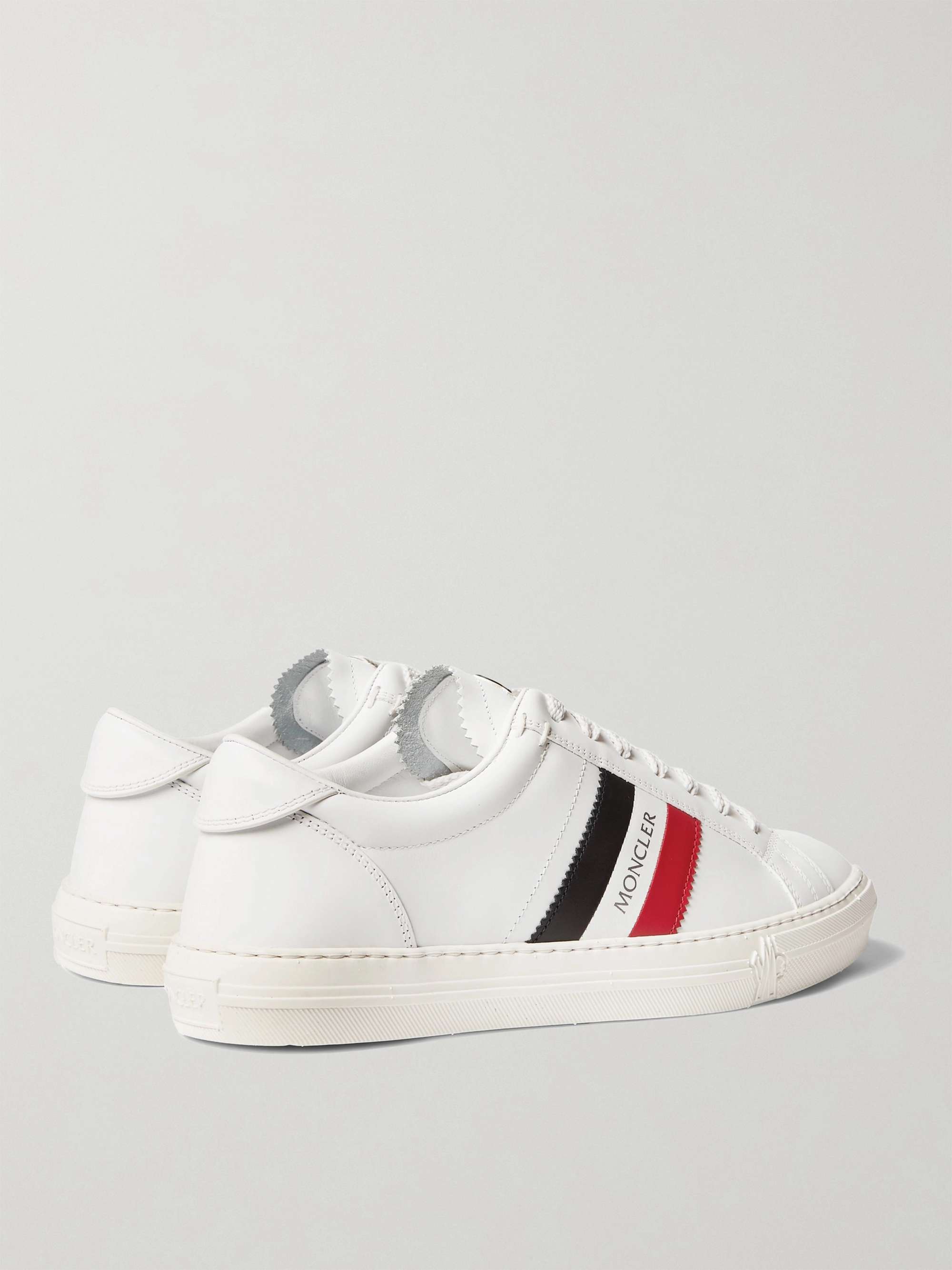 MONCLER New Monaco Striped Leather Sneakers
