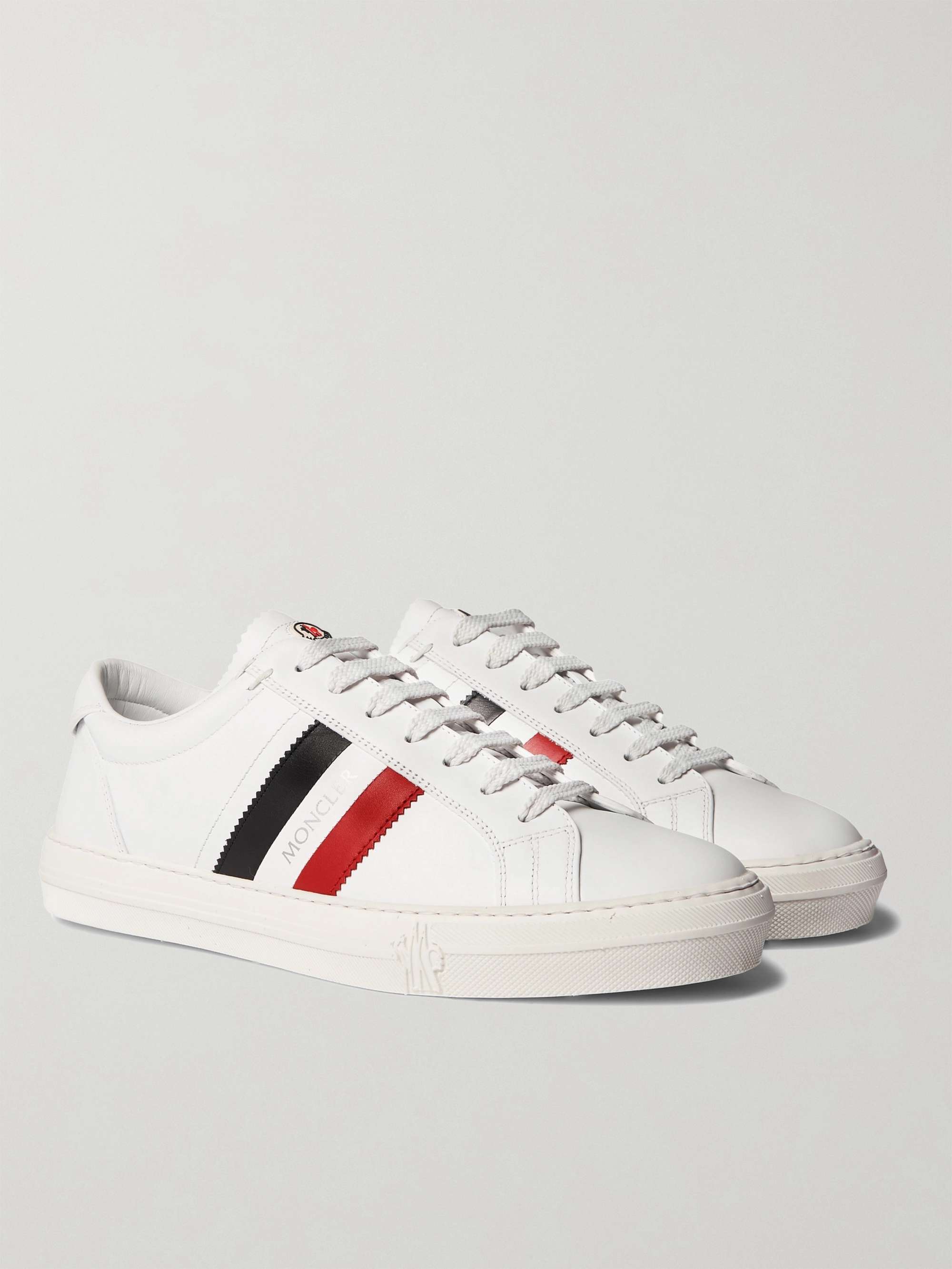 MONCLER New Monaco Striped Leather Sneakers