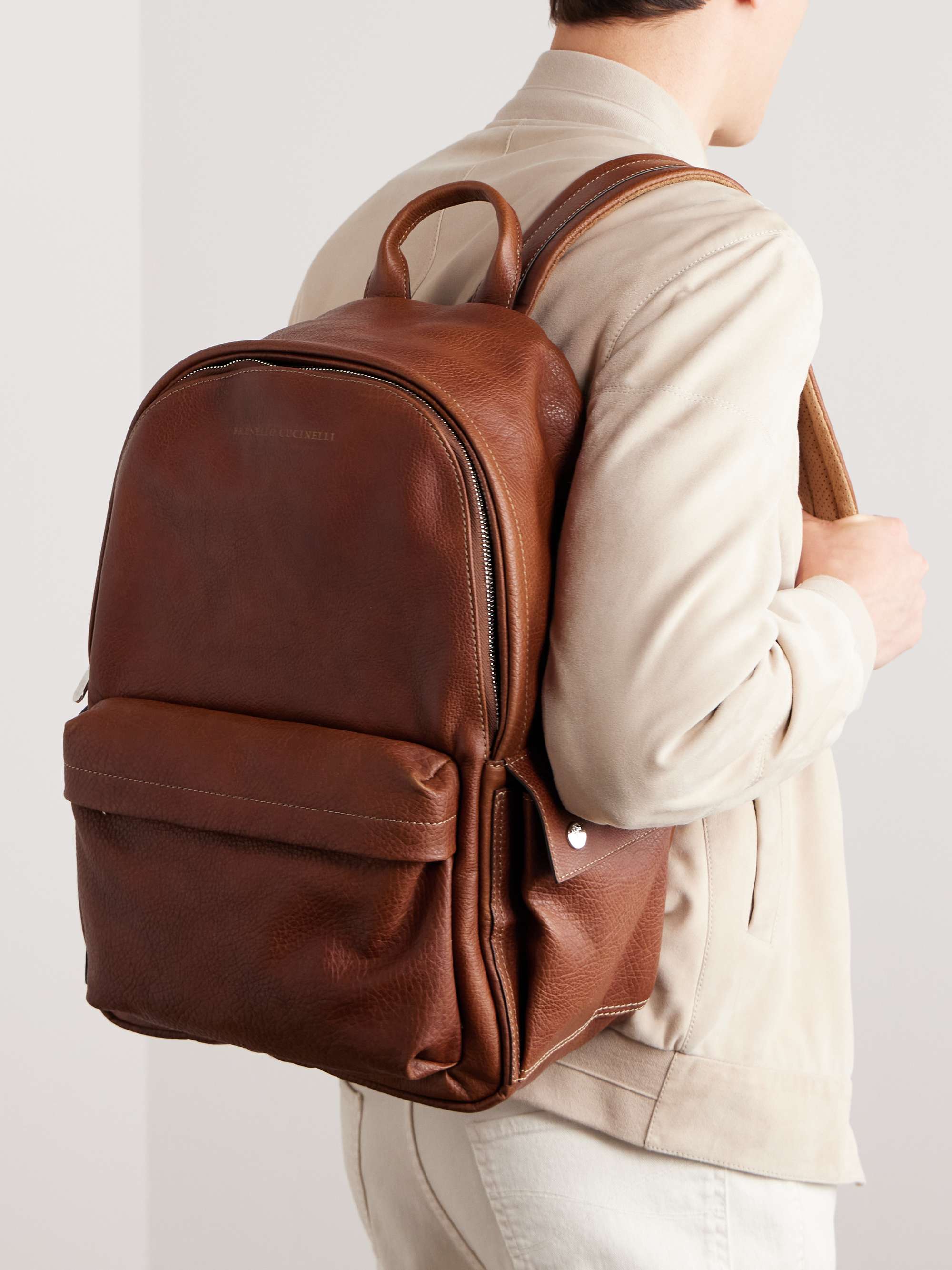 BRUNELLO CUCINELLI Full-Grain Leather Backpack