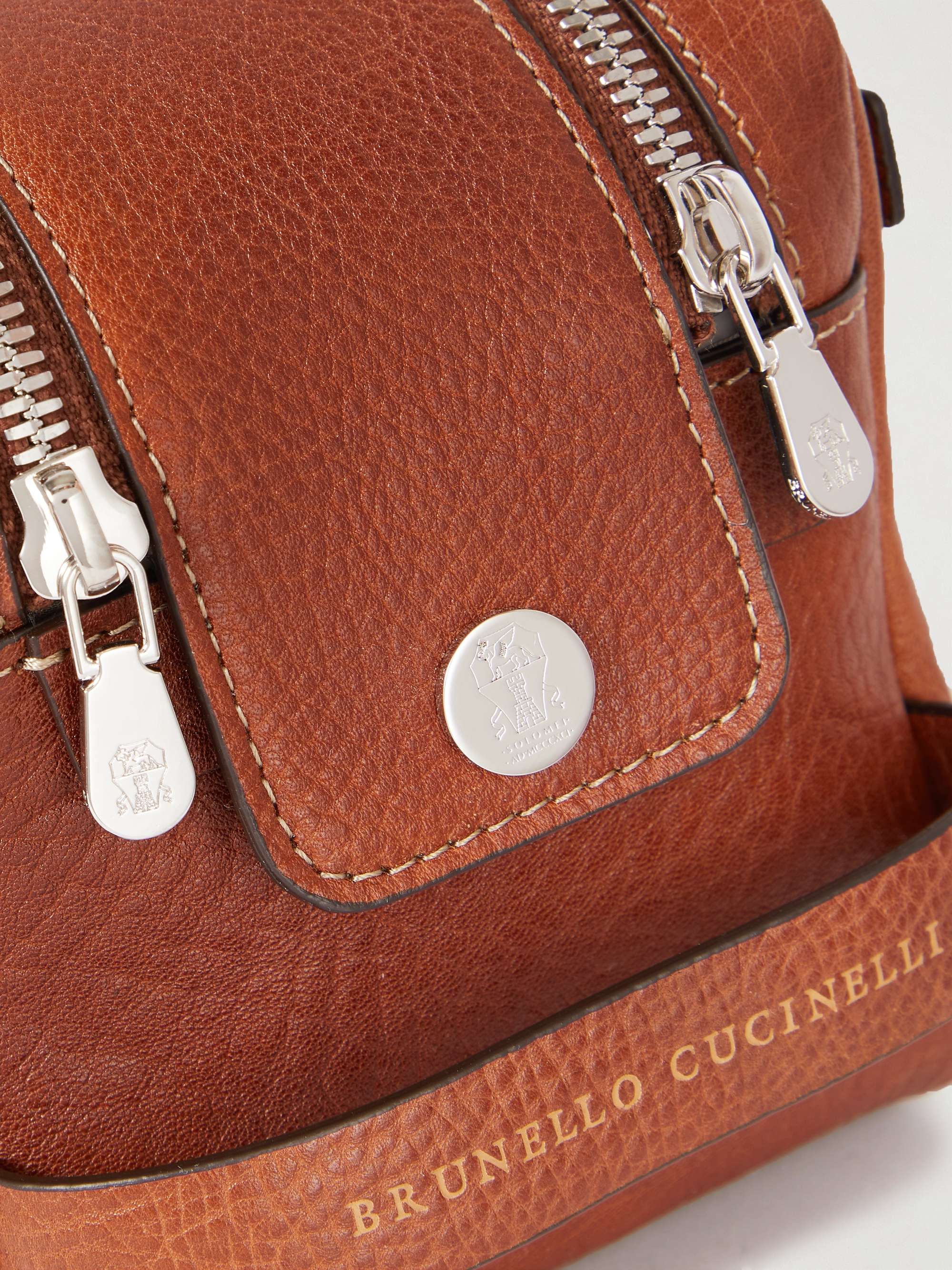 BRUNELLO CUCINELLI Full-Grain Leather Wash Bag