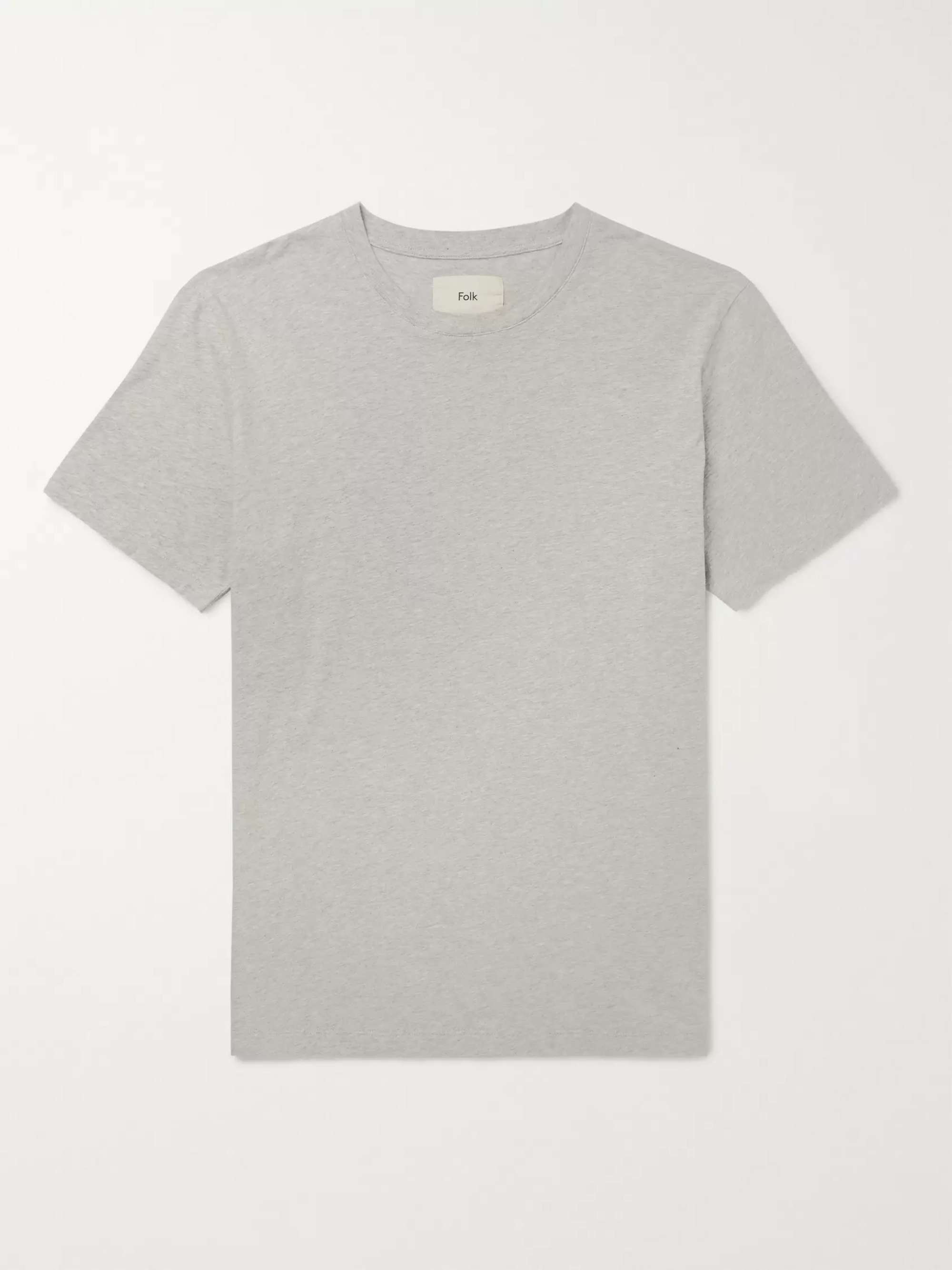 FOLK Assembly Mélange Cotton-Jersey T-Shirt