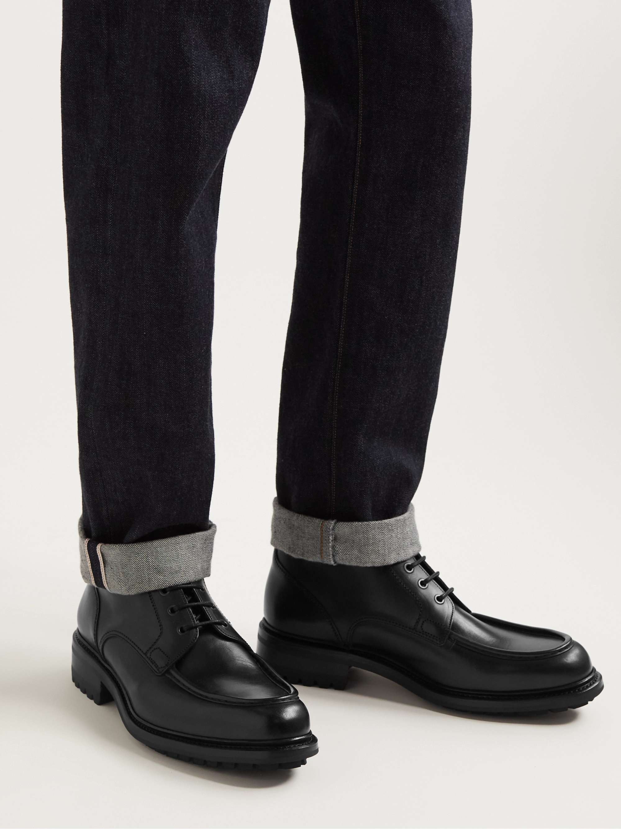 BRIONI Leather Boots for Men | MR PORTER